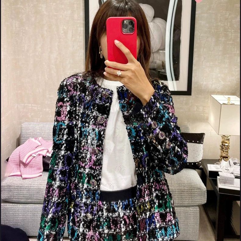 Chanel 22A Sequin Tweed Jacket