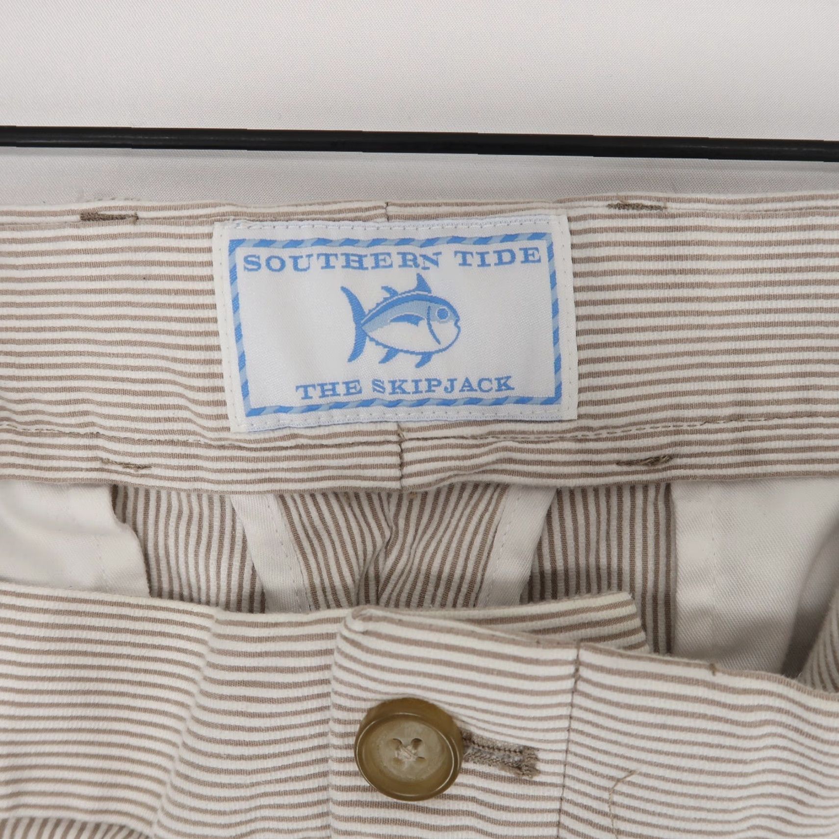 Southern Tide Southern Tide Chino Shorts Mens 40 Brown White Textured Stripe Size US 40 / EU 56 - 7 Thumbnail