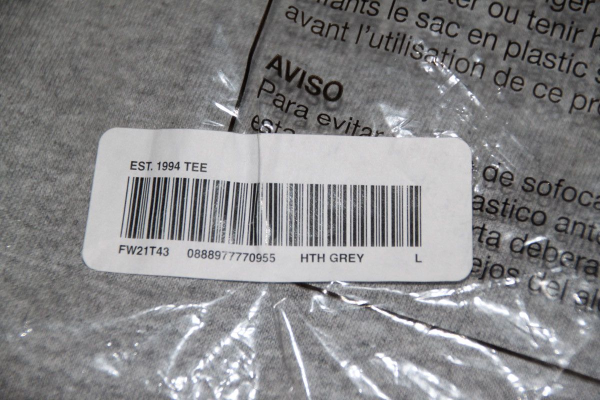 Supreme SUPREME Est. 1994 Tee FW21 Size US L / EU 52-54 / 3 - 6 Thumbnail