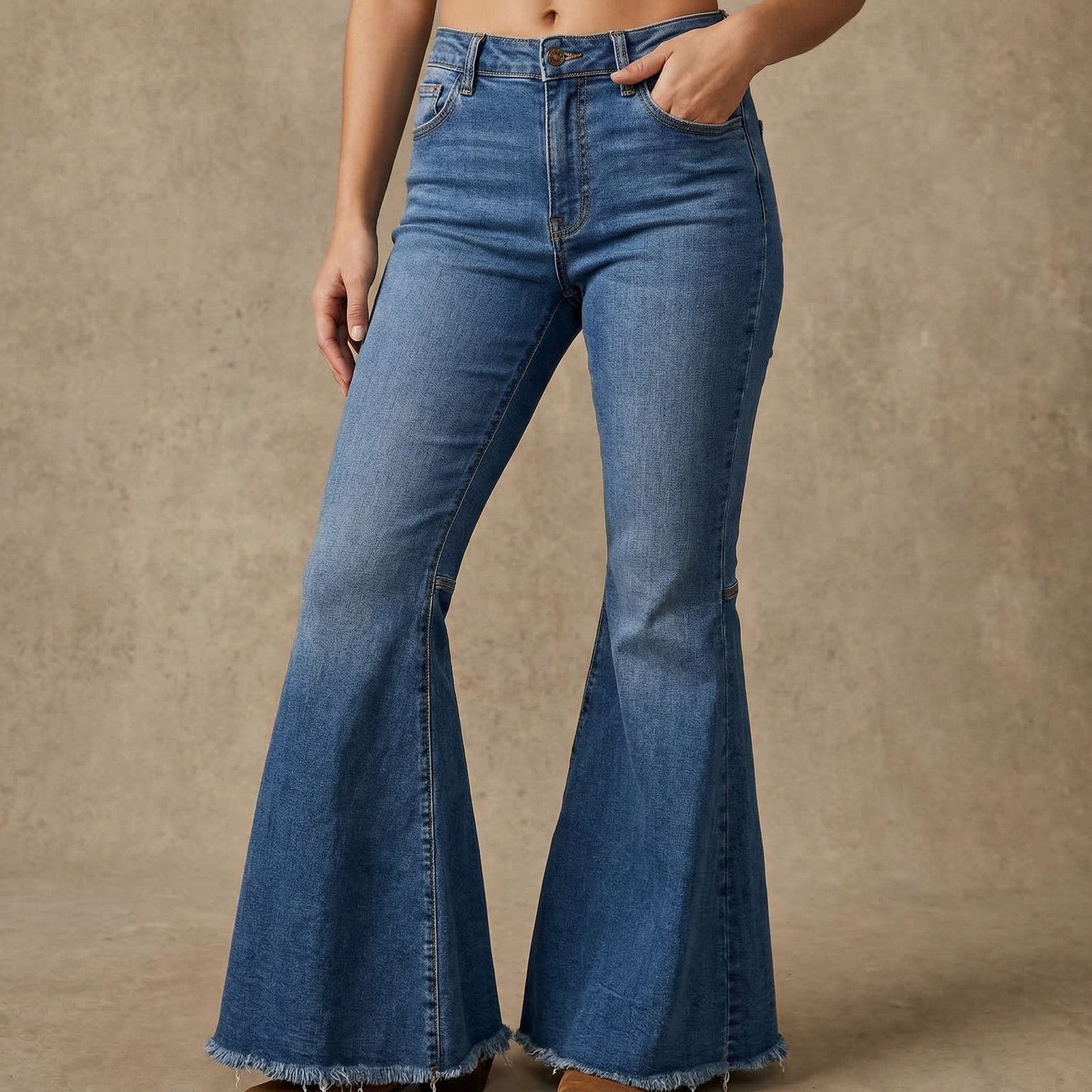 Free People Free People Women's Floa Flare Jeans High Rise Blue Boho 25R Size 25" / US 0 / IT 36 - 1 Thumbnail