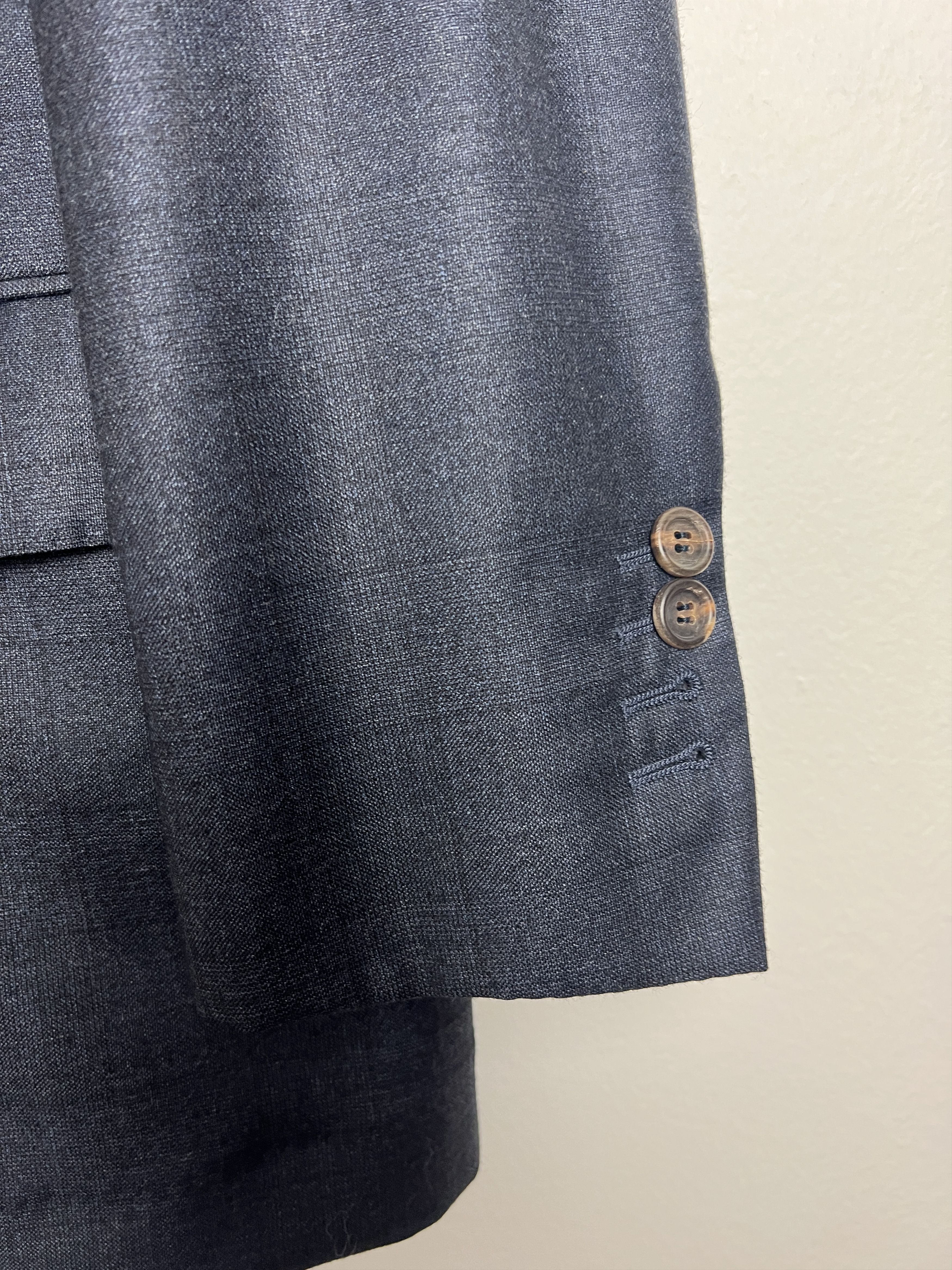 Brunello Cucinelli Navy Windowpane Wool Suit Size 38R - 5 Thumbnail
