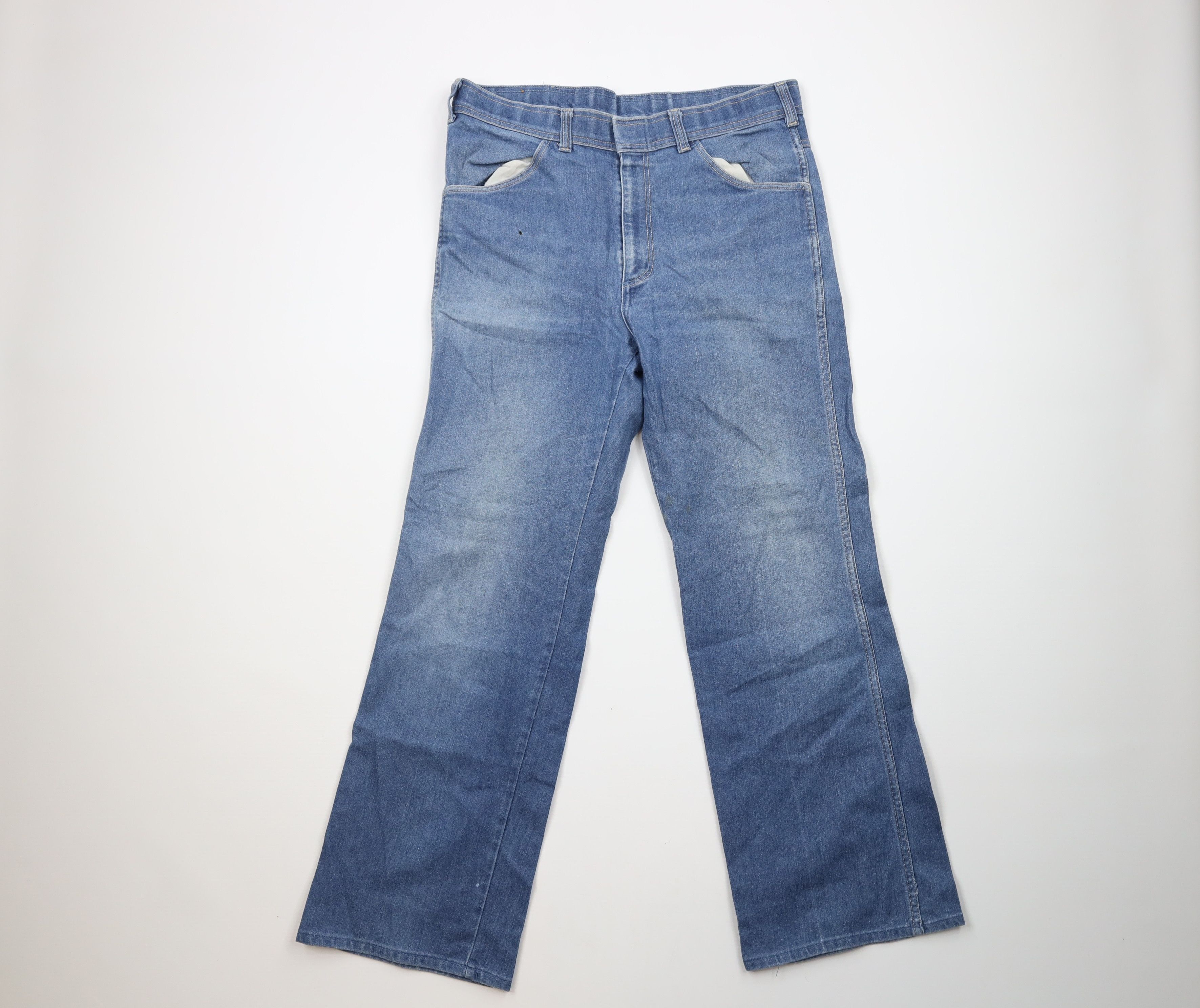 Vintage Vintage 70s Streetwear Wide Leg Bell Bottoms Jeans USA Size US 34 / EU 50 - 1 Thumbnail