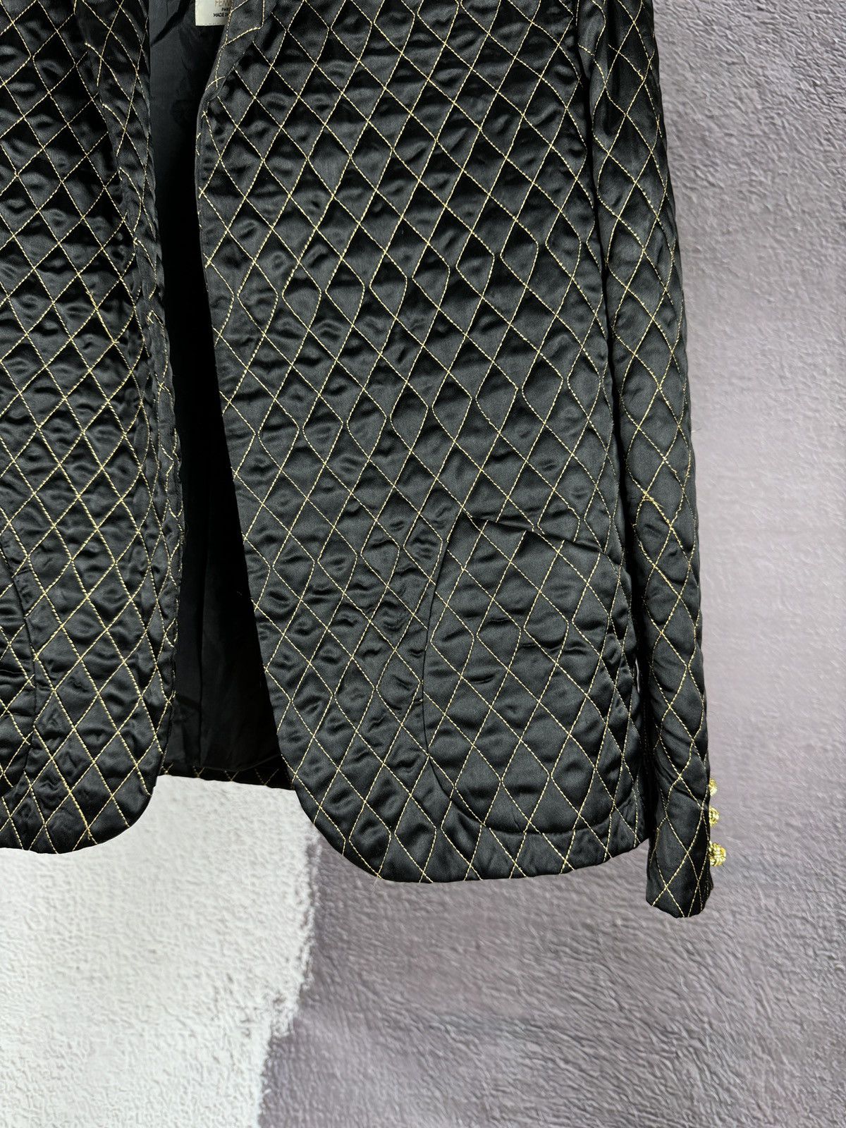 Cerruti 1881 Cerruti 1881 Femme Paris quilted black gold free blazer Size S / US 4 / IT 40 - 6 Thumbnail