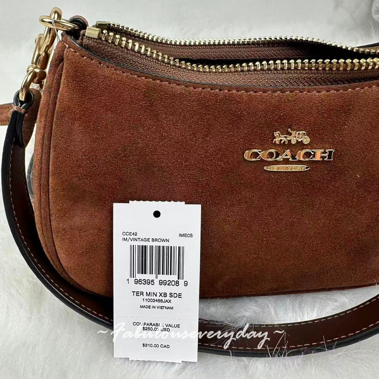Coach Coach Teri Mini Crossbody/Shoulder Suede/Gold/Vintage Brown Size ONE SIZE - 6 Thumbnail