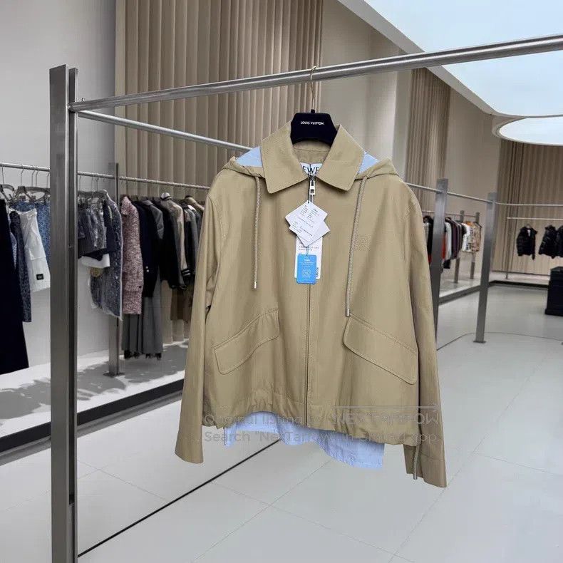 Loewe Loewe 25 Olive Green Fake Two-Piece Hooded Jacket Size XXS / US 00 / IT 34 - 1 Thumbnail