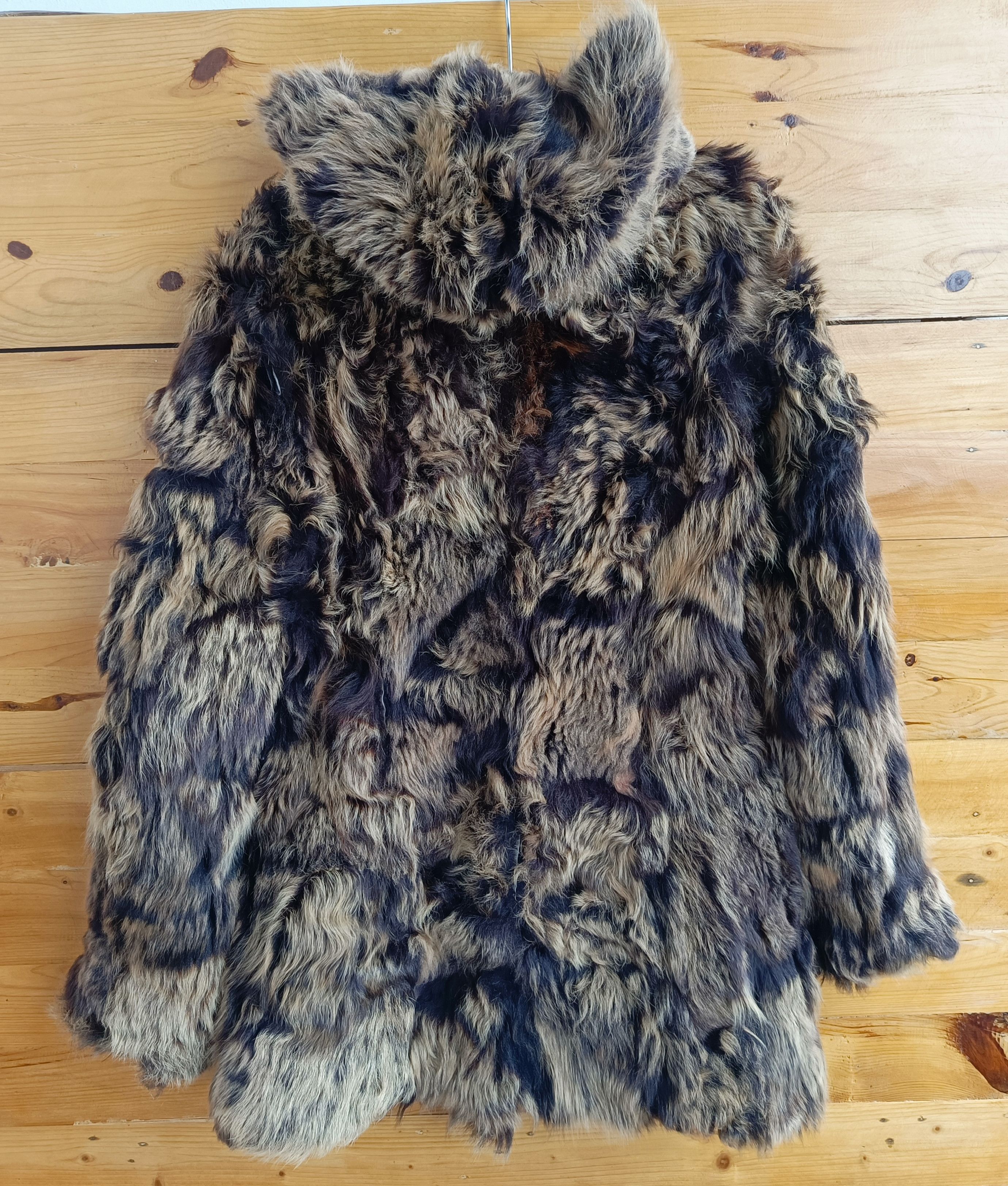 If Six Was Nine PATCHWORK Raccoon Fur Rabbit Leather Jacket Size US S / EU 44-46 / 1 - 2 Thumbnail