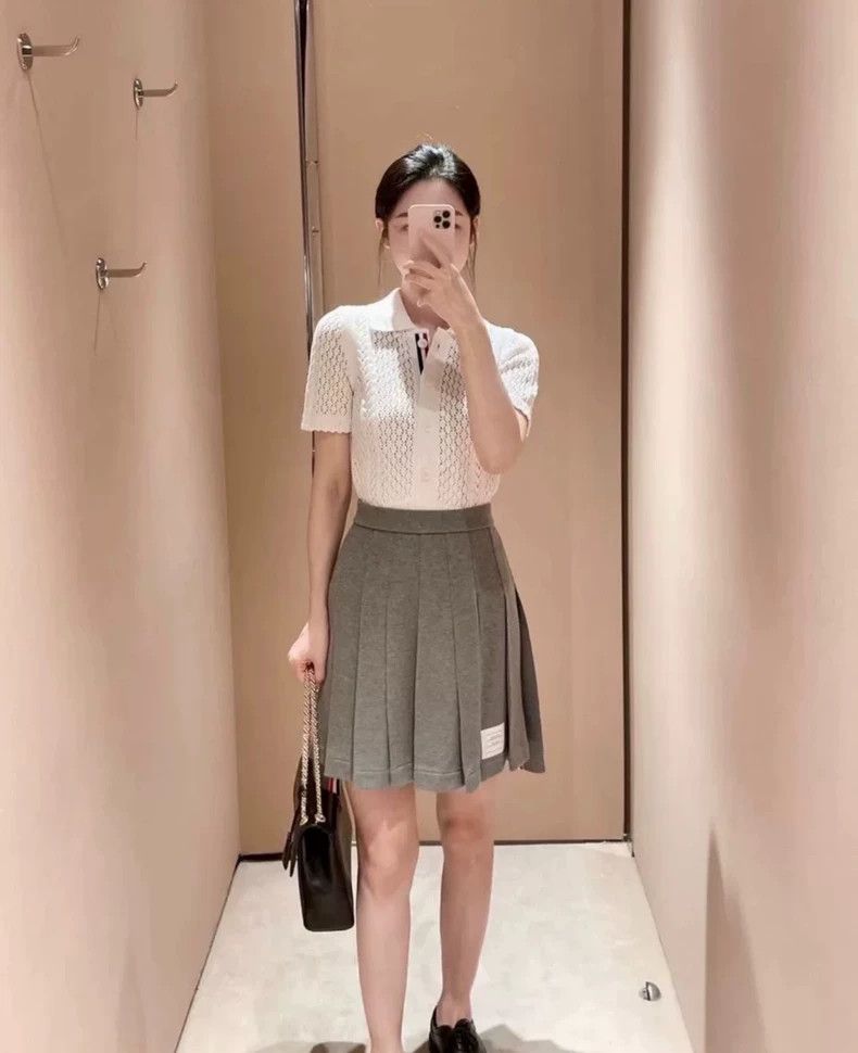 Thom Browne Thom Browne Grey pleated skirt Size 25" / US 0 / IT 36 - 9 Thumbnail