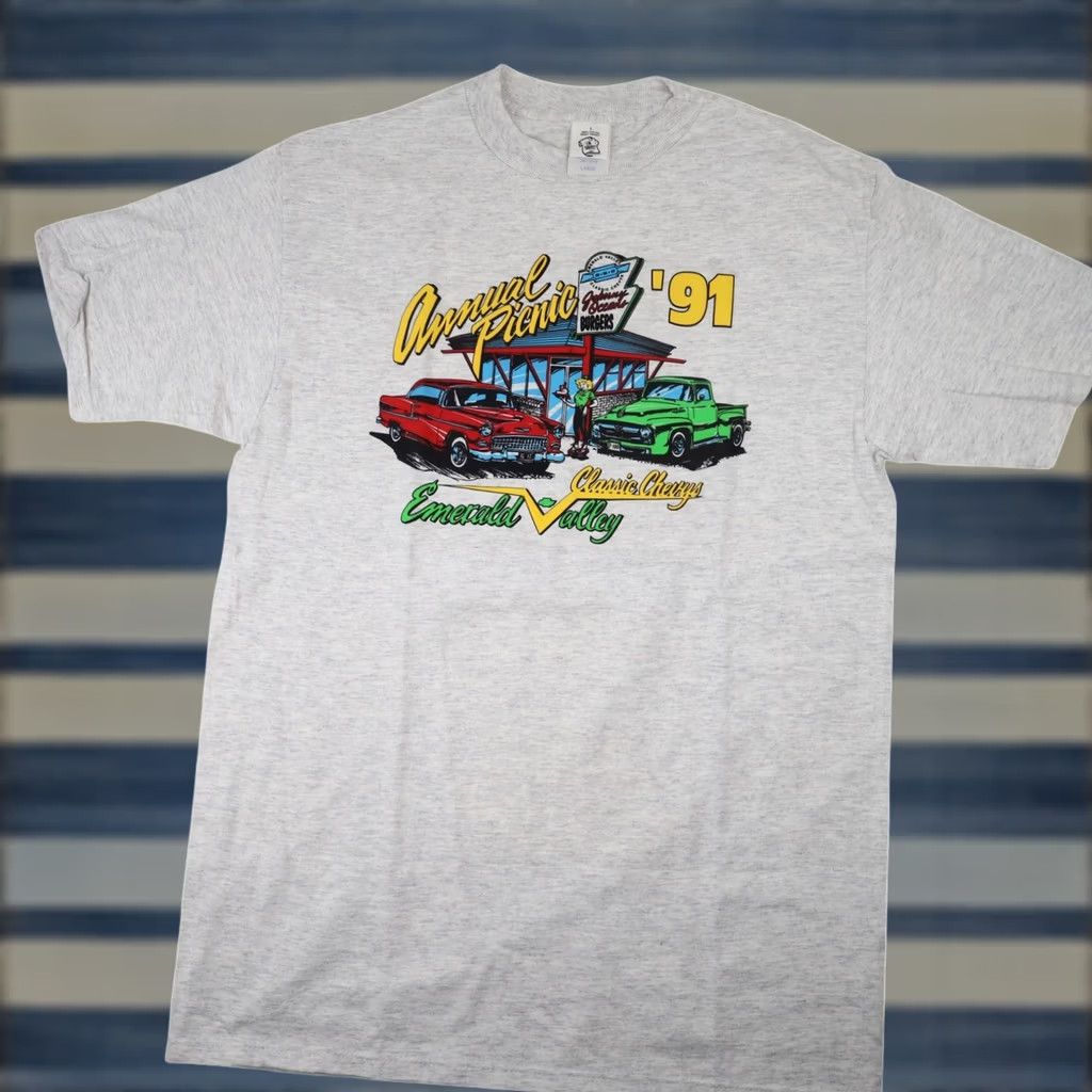 Vintage VINTAGE 1991 Classic Chevy Annual Picnic Graphic T Shirt Mens Large Gray Size US L / EU 52-54 / 3 - 1 Thumbnail