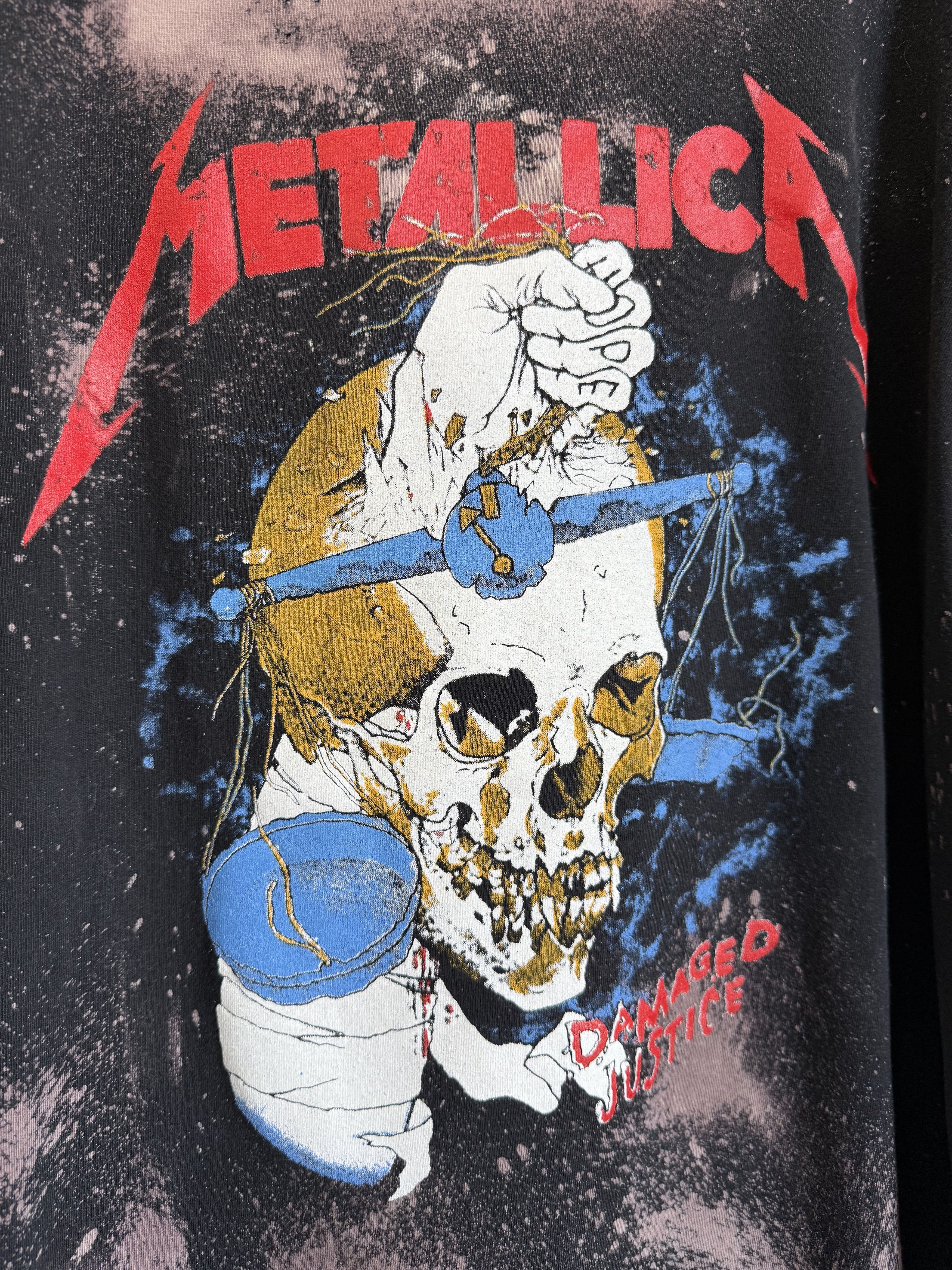 Band Tees Vintage Distressed Metallica damaged justice tour t-shirt Size US XL / EU 56 / 4 - 2 Thumbnail