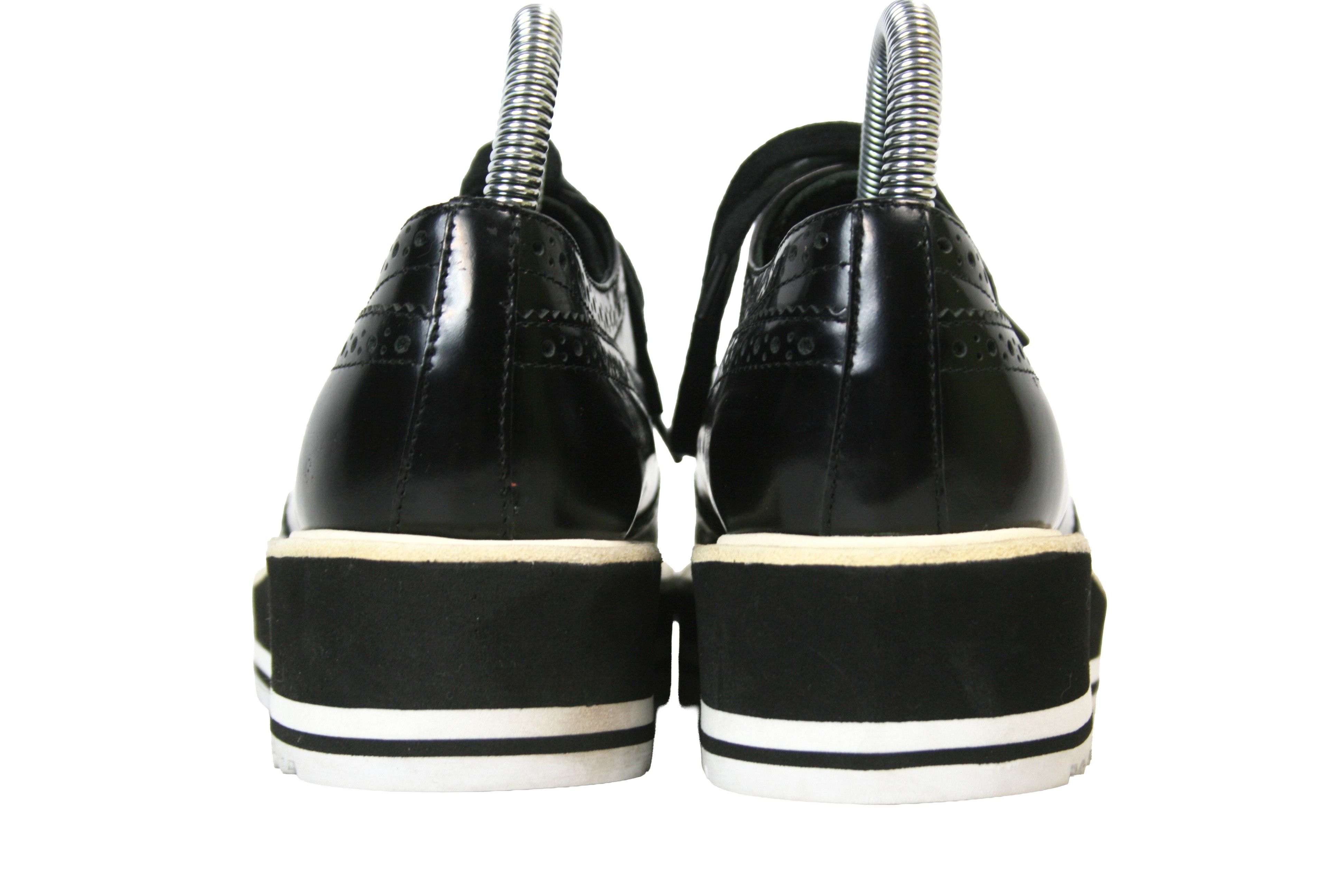 Prada Wingtip Brogue Platform Patent Leather Derby Size US 7 / IT 37 - 10 Thumbnail