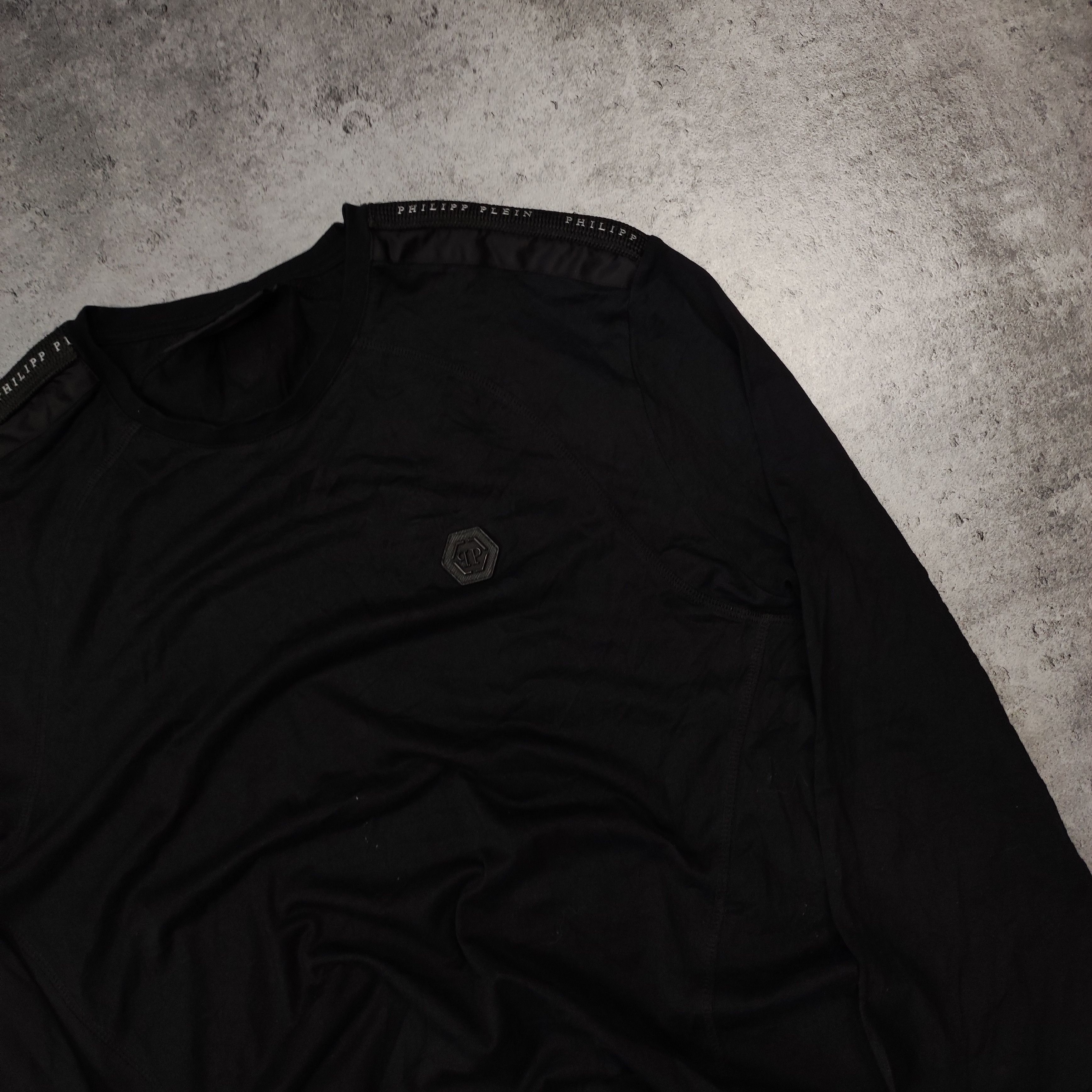Philipp Plein RARE Philipp Plein Black Shoulder Logo Luxury Longsleeve Size US XL / EU 56 / 4 - 3 Thumbnail