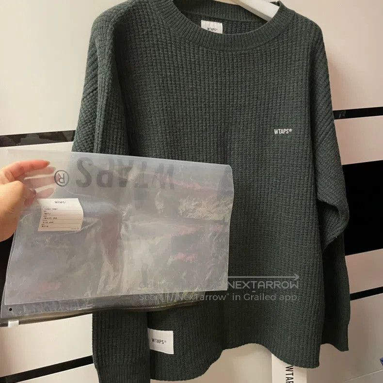 Wtaps Wtaps Waffle knit sweater green Size US M / EU 48-50 / 2 - 1 Thumbnail
