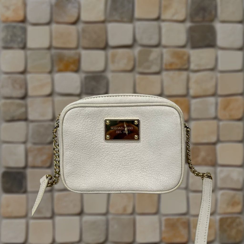 Michael Kors Michael Kors Hamilton White Leather Crossbody Bag Small Inner Pockets Vintage No Ladies Womens Bag Size ONE SIZE - 1 Thumbnail