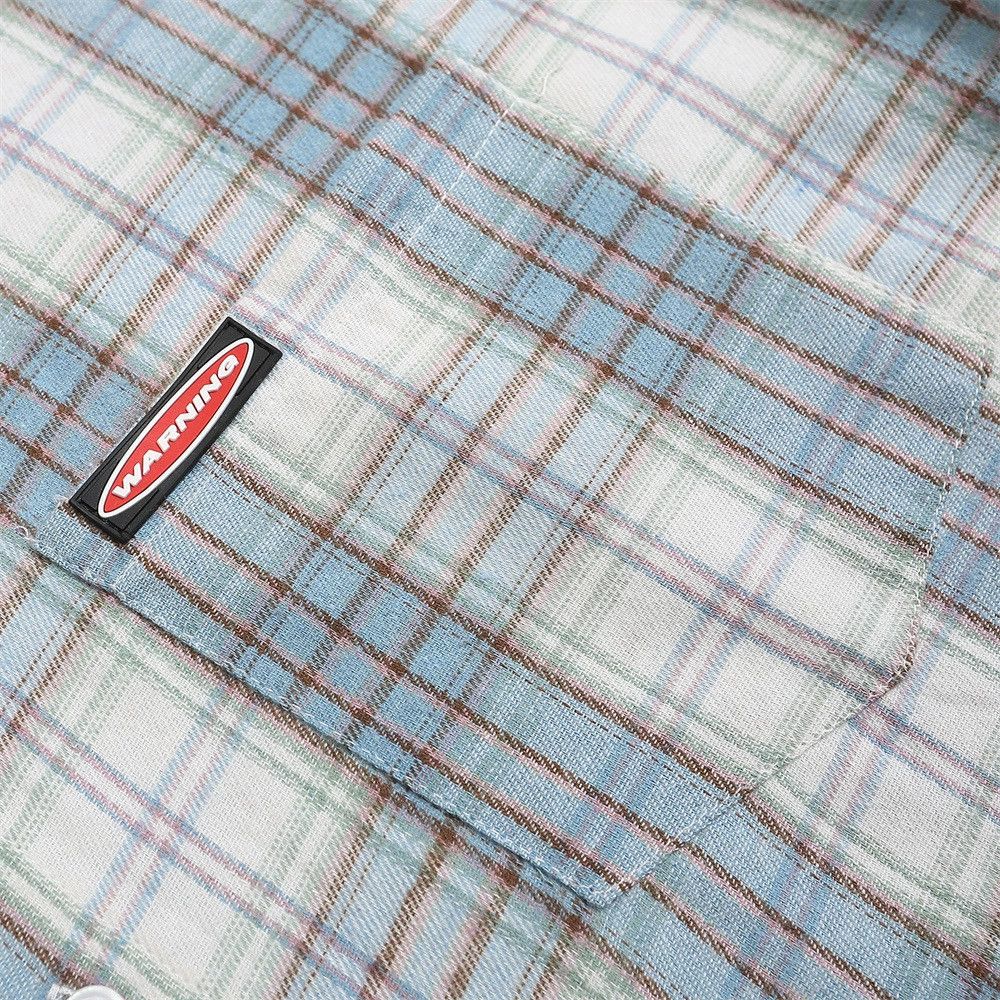 Vintage Men's Japanese casual lapel loose plaid long-sleeved shirt Size US M / EU 48-50 / 2 - 3 Thumbnail