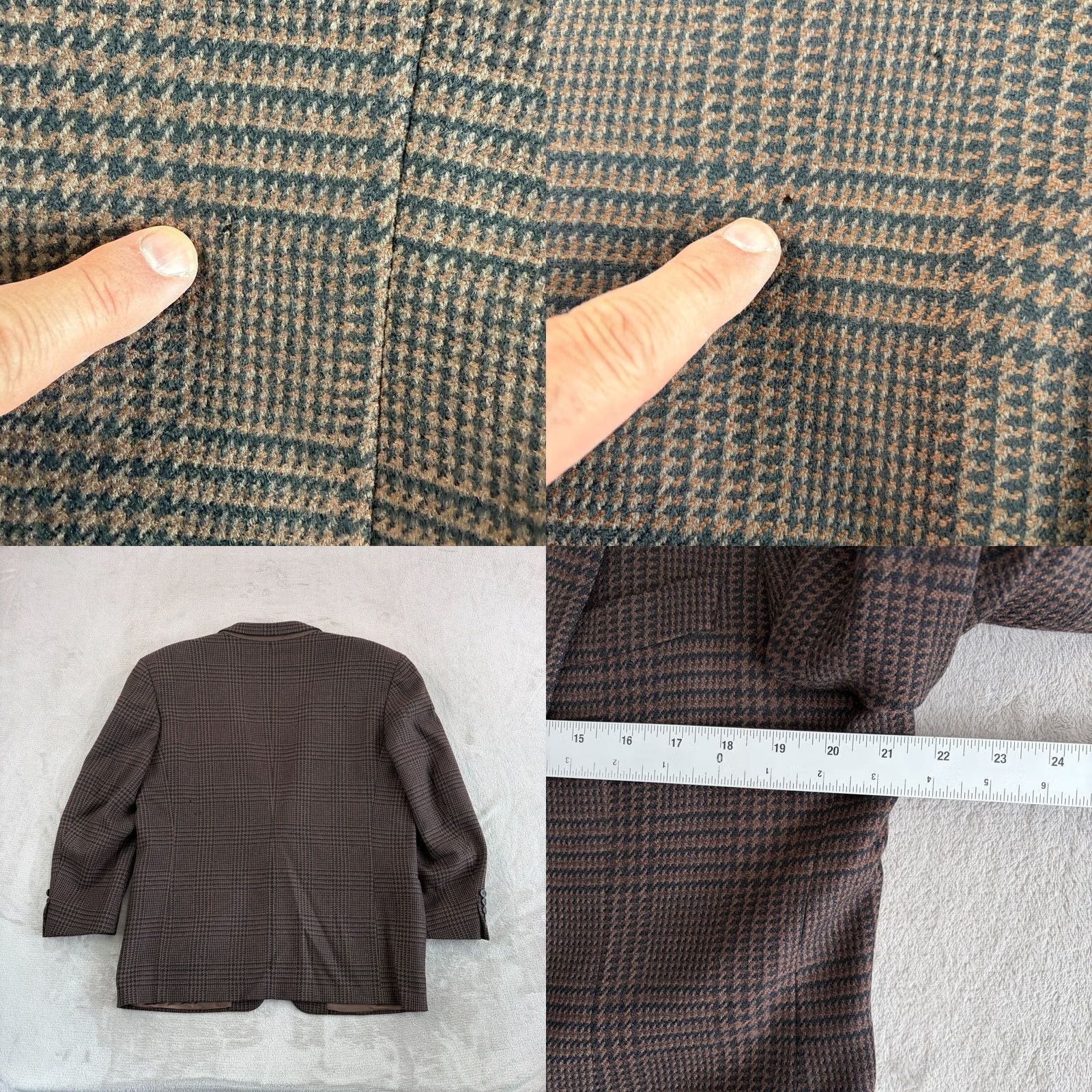 Canali VINTAGE Canali Blazer Men 42 Glen Check Wool Cashmere Notch Lapel Two-Button Front Regular Boat? Size 42R - 8 Thumbnail
