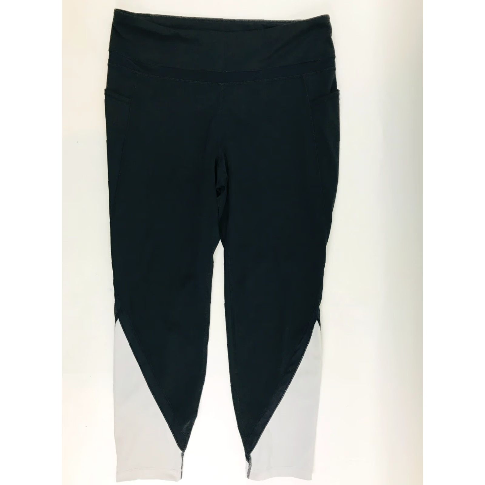 Vintage Tangerine Yoga Pants Women's XL Black White Mid Rise Stretch Pockets Skinny Pants Size 40" / US 18 - 3 Thumbnail