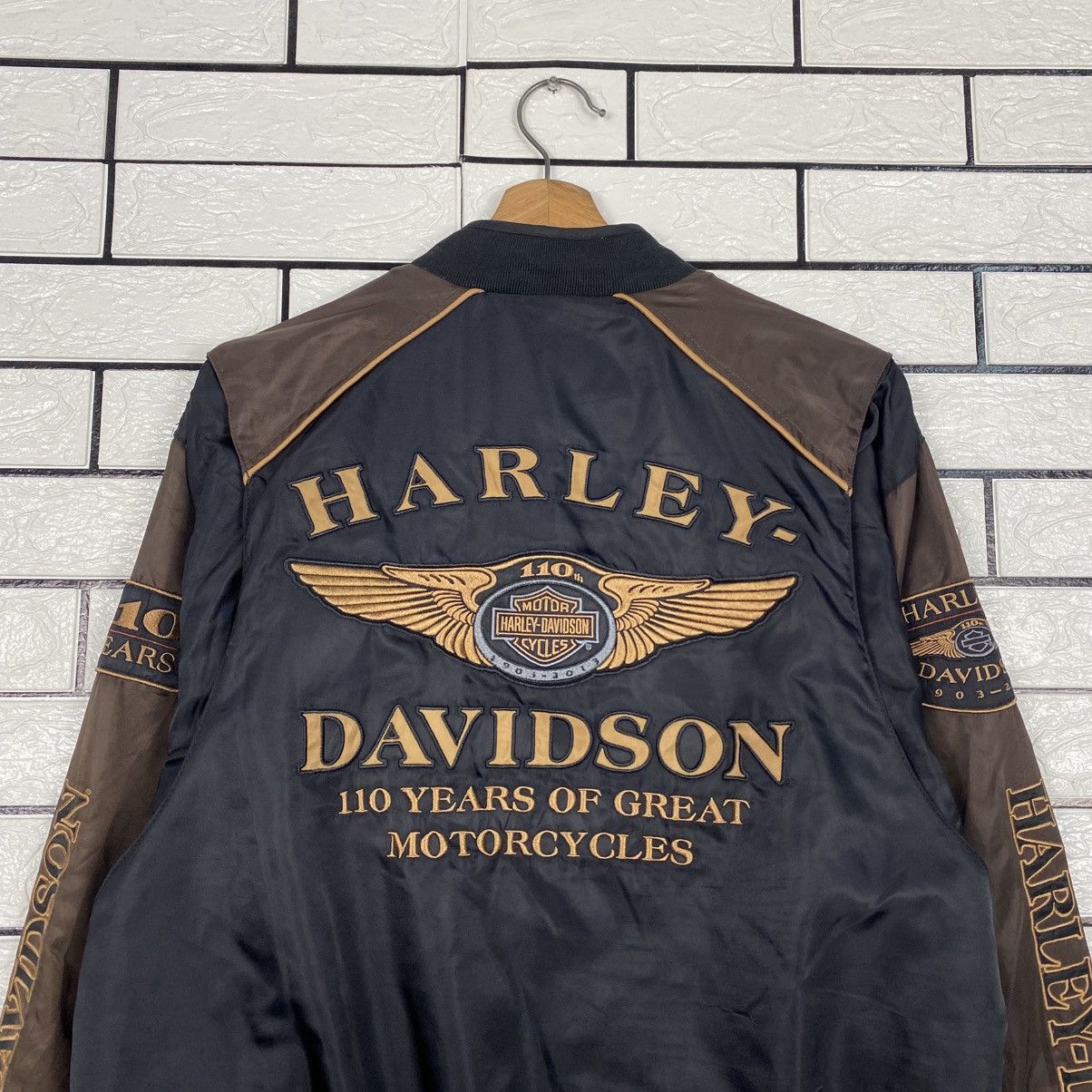 Harley Davidson 📌Vintage Biker Jacket Harley Davidson Spell Out Big Logo Size US S / EU 44-46 / 1 - 10 Thumbnail