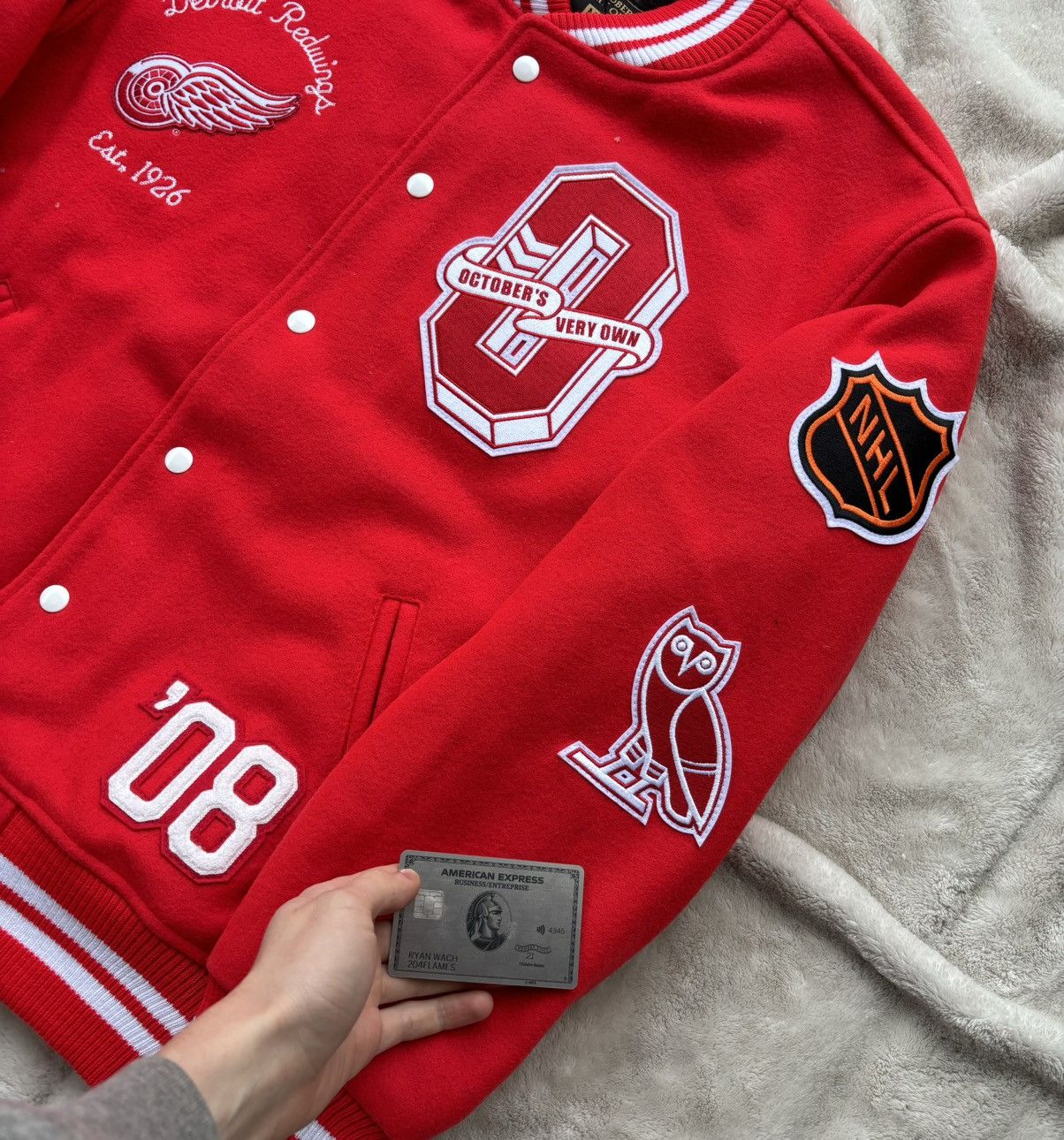 OVO x NHL Detroit Red Wings Varsity Jacket