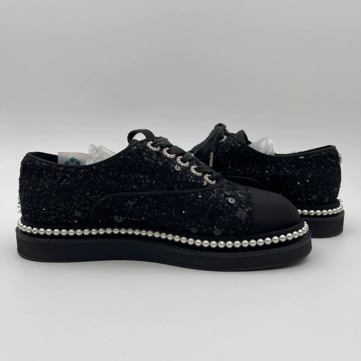 Chanel Chanel Women's Pearl Embellished Sneakers Size US 6 / IT 36 - 4 Thumbnail