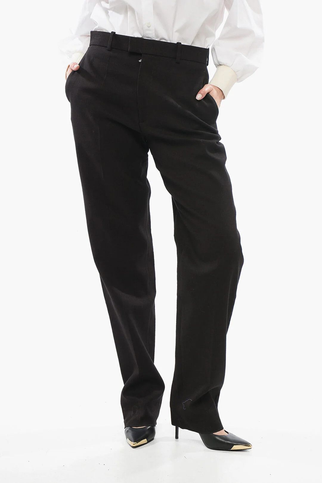 Bottega Veneta og1mm0426 Cotton-Blend Chino Pant in Brown Size 25" / US 0 / IT 36 - 1 Thumbnail