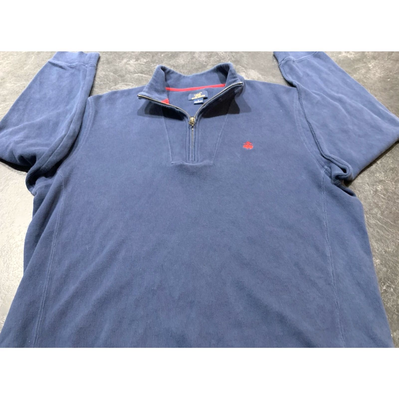 Brooks Brothers Brooks Brothers Casual Pullover Sweater Large L 1/4 Zip Mock Neck Long Sleeve Solid Blue Mens Size US L / EU 52-54 / 3 - 2 Thumbnail