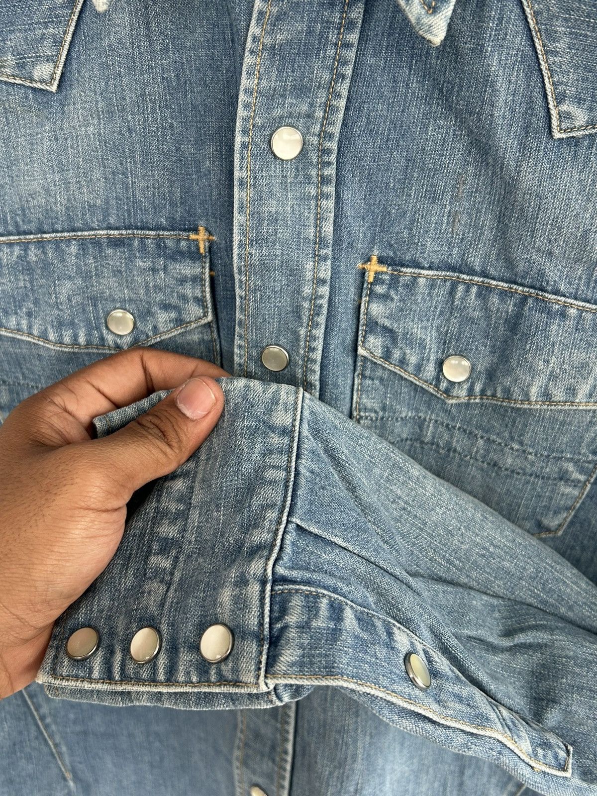 Number (N)ine Number Nine Western Denim Button Up Shirt Size US L / EU 52-54 / 3 - 6 Thumbnail