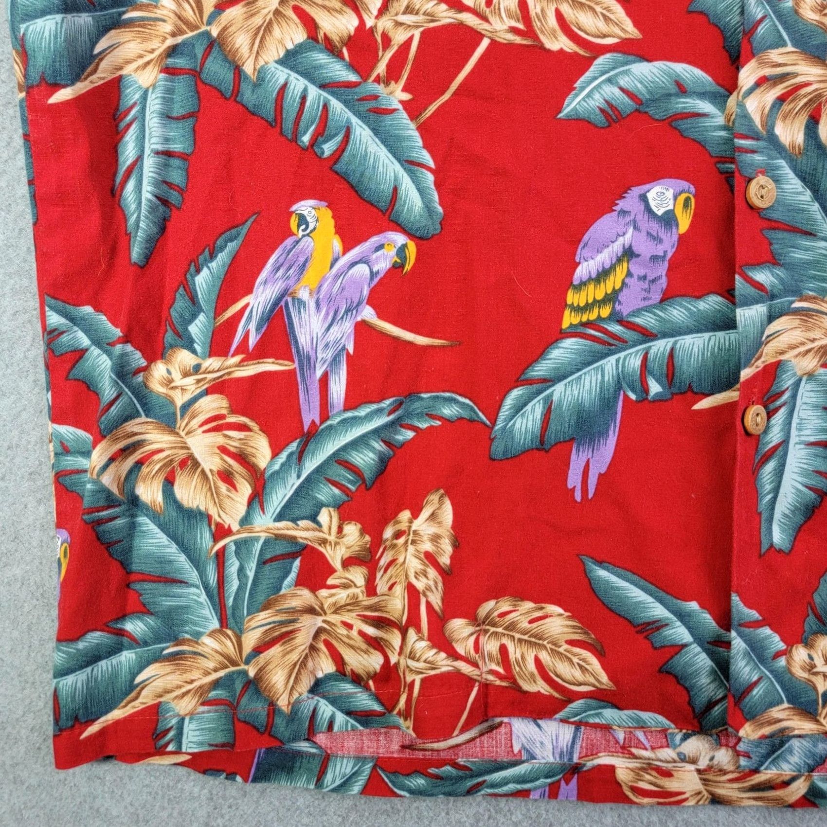 Paradise Found Paradise Found Shirt Mens XL Red Parrot Hawaiian Aloha Short Sleeve Button-Up Shirt Size US XL / EU 56 / 4 - 4 Thumbnail