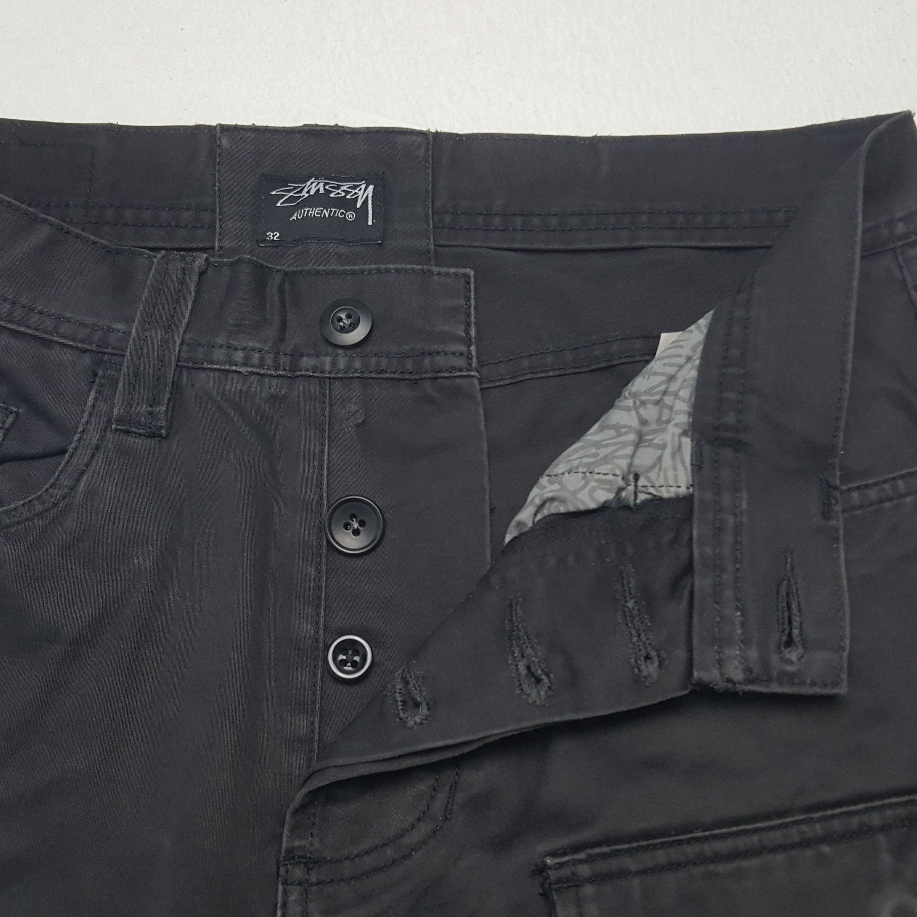 Stussy × Vintage Vintage Stussy USA Custom Big Logo Black Pants Size US 31 - 12 Thumbnail