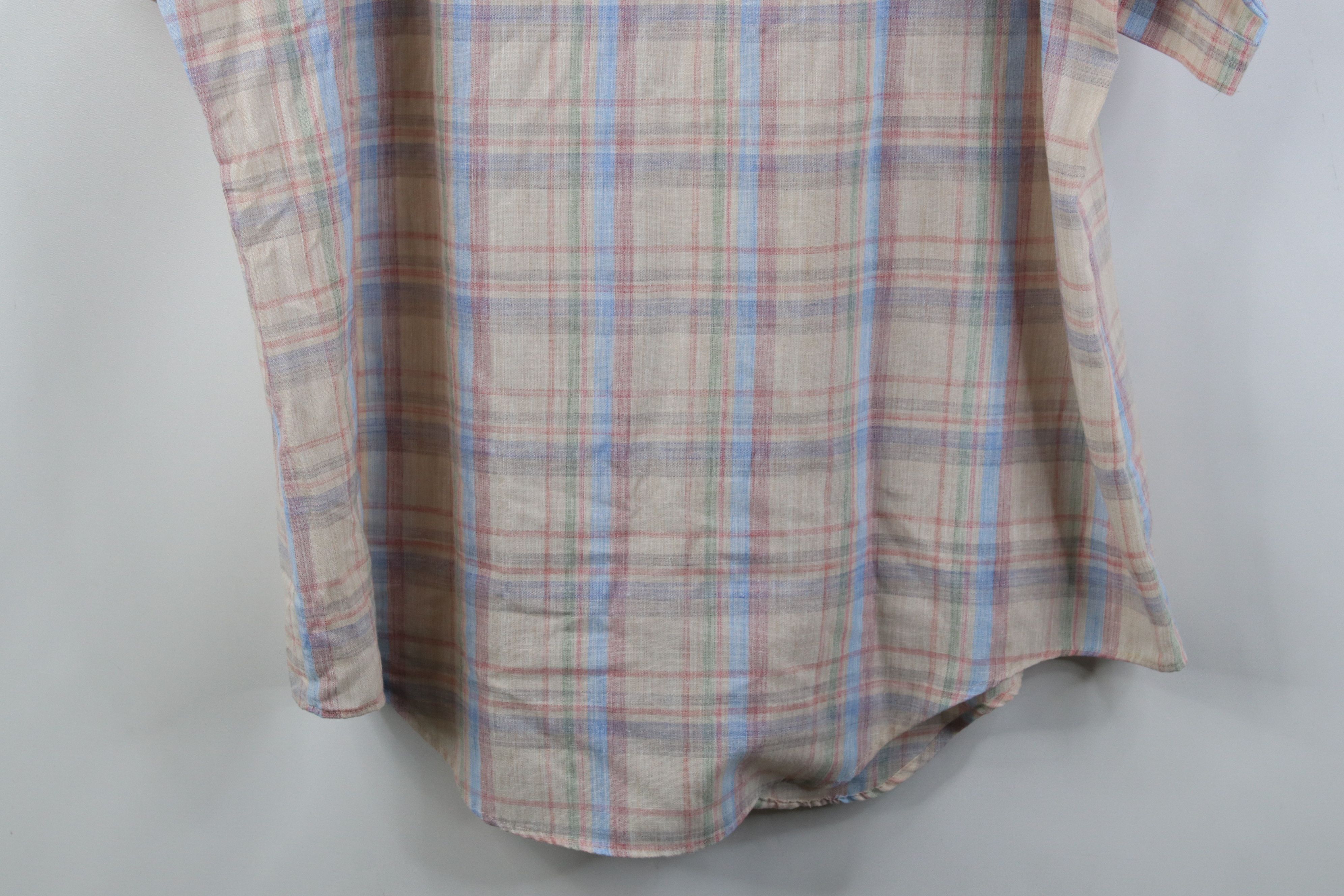 Vintage Vintage 70s Streetwear Madras Short Sleeve Button Shirt Size US L / EU 52-54 / 3 - 11 Thumbnail
