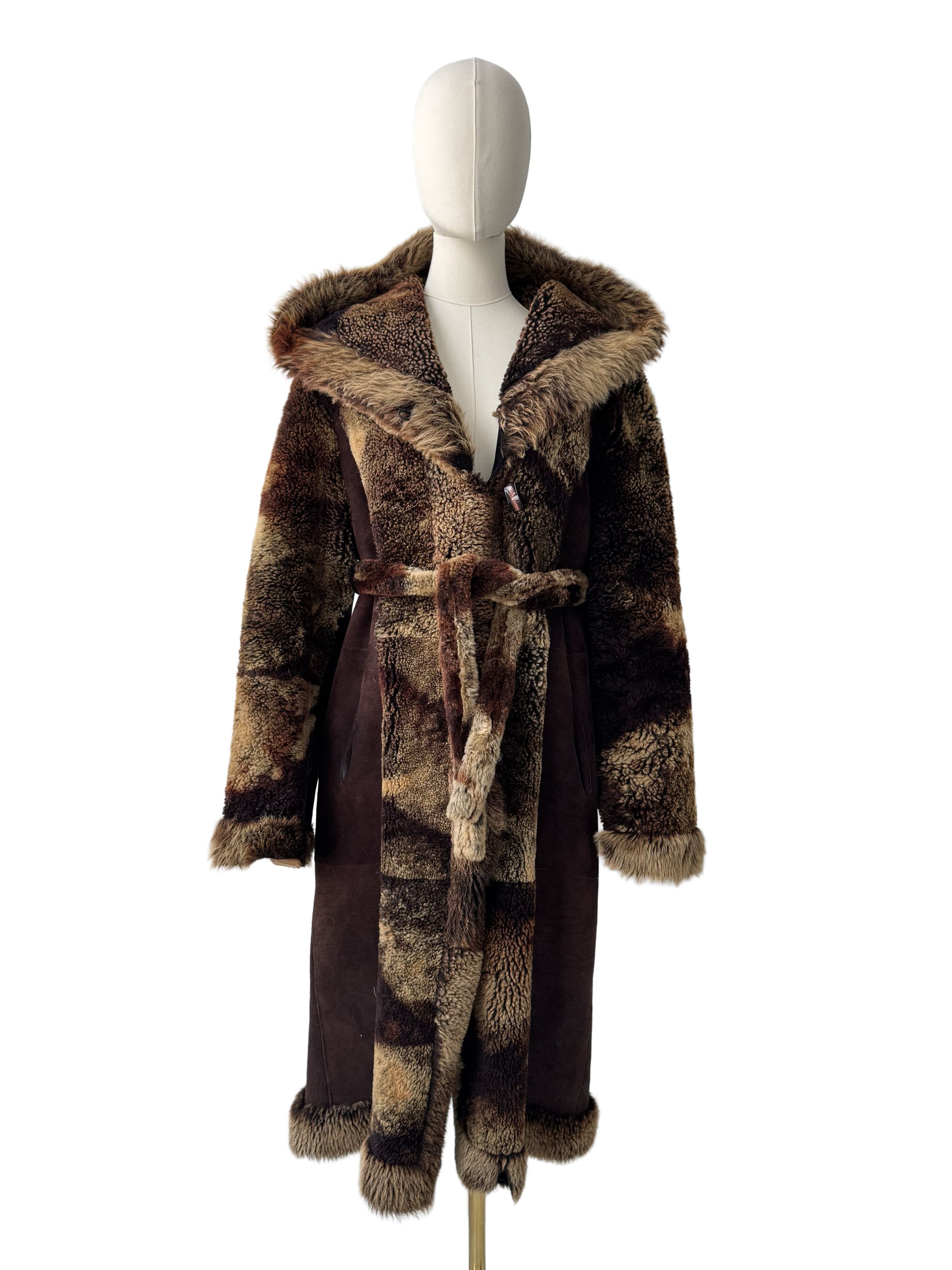 Vintage Vintage Real Sheepskin Hooded Coat Size L / US 10 / IT 46 - 2 Thumbnail