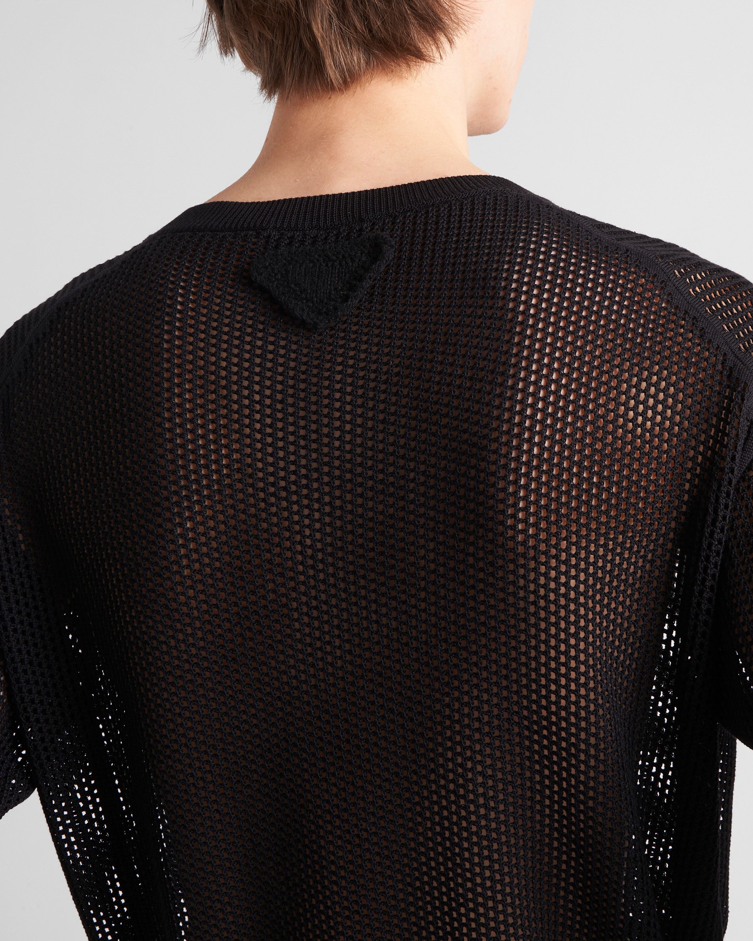 Prada o1bcso1str1025 Silk Cotton Crew-Neck Sweater in Black Size US M / EU 48-50 / 2 - 4 Thumbnail