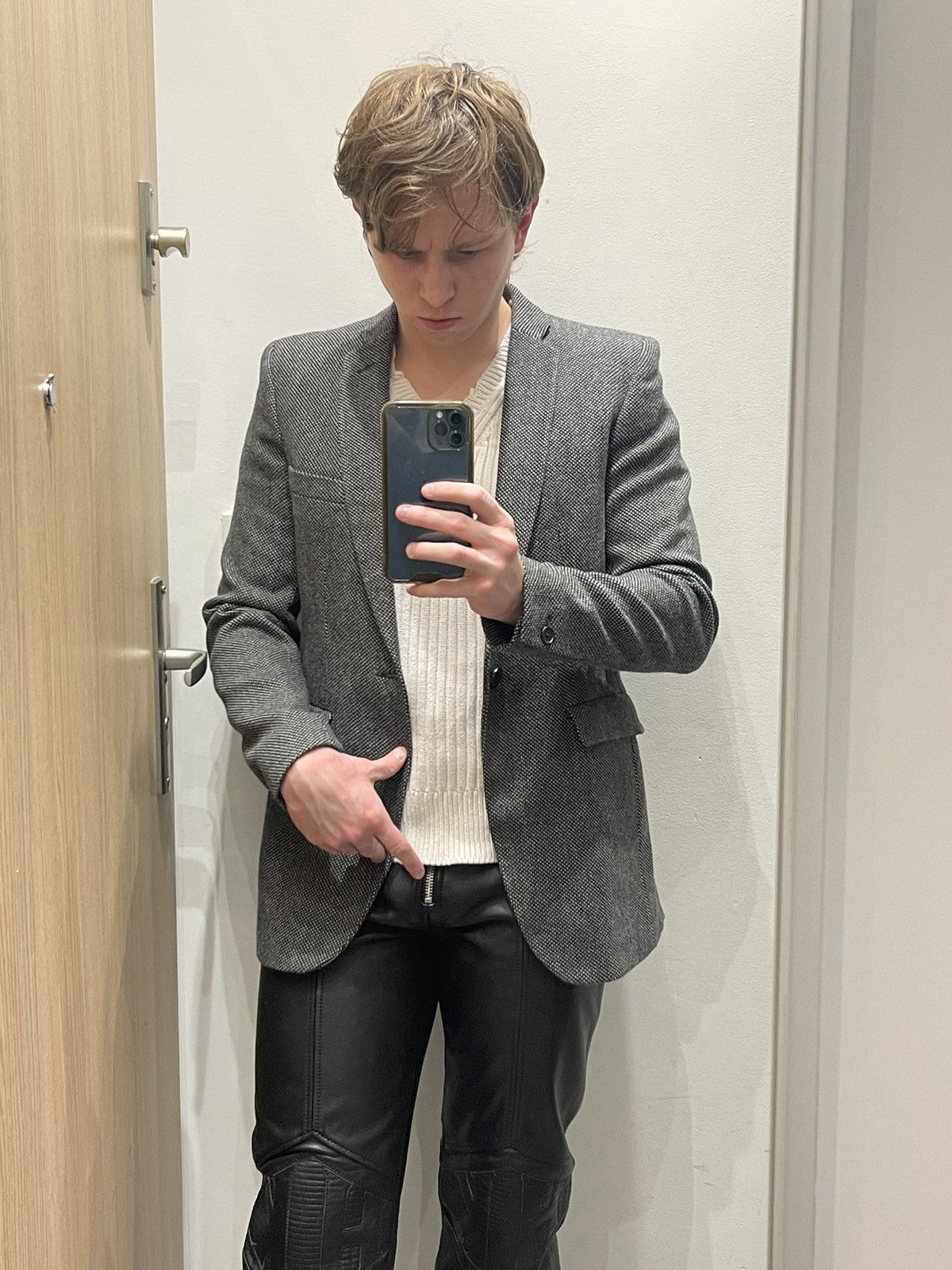 Acne Studios Acne Jeans Black White Grey Wool Blazer Size US M / EU 48-50 / 2 - 5 Thumbnail