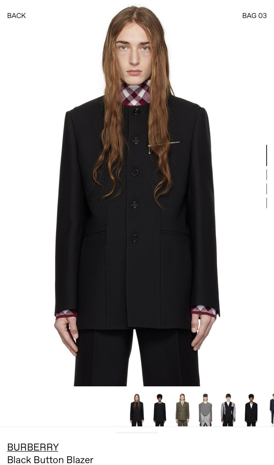 Burberry Burberry Black Collarless Blazer Size 50R - 1 Thumbnail