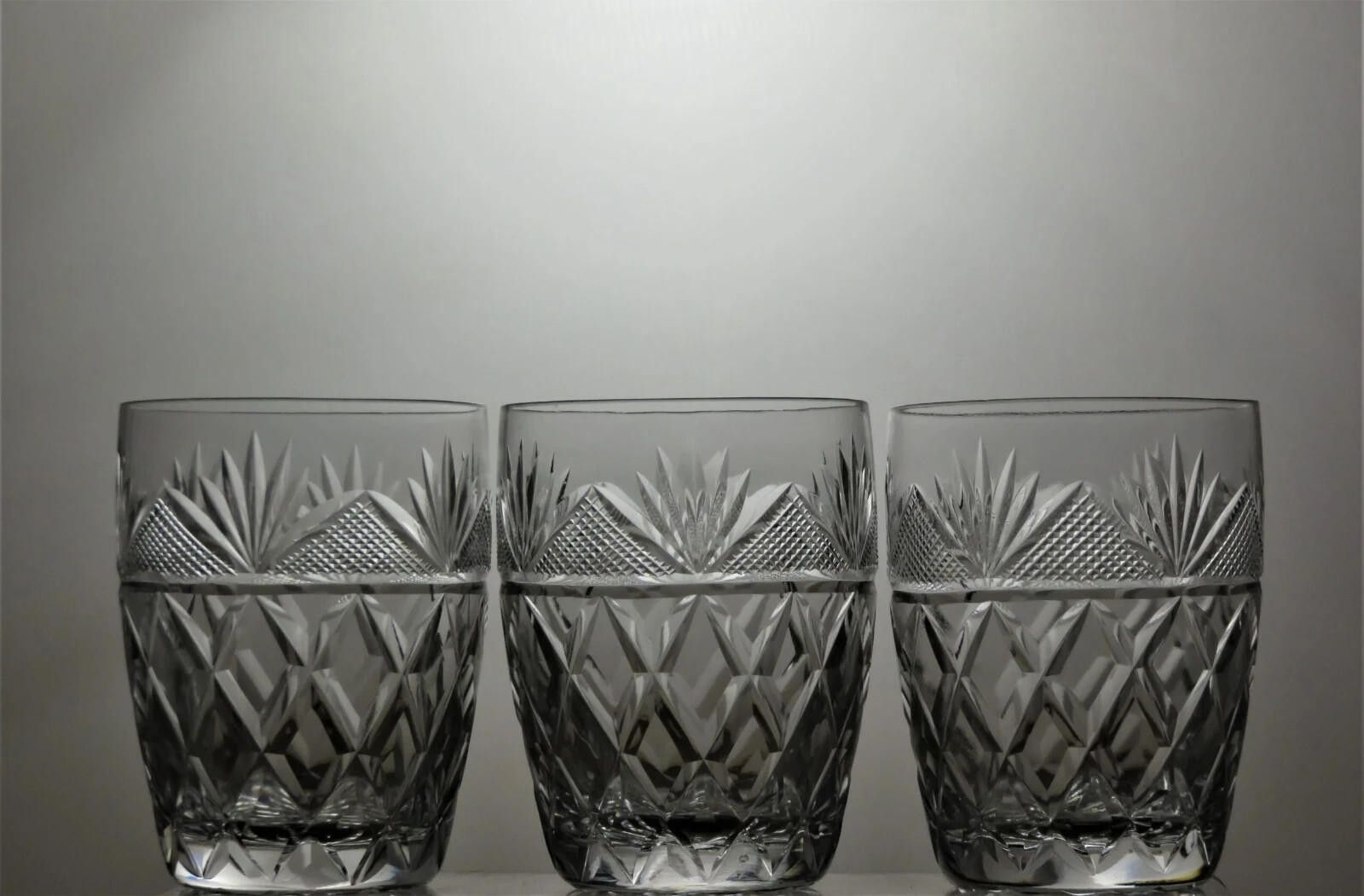Other Webb Corbett Crystal Set Of 3 Cut Barrel Tumblers 3 3/4" Size ONE SIZE - 1 Thumbnail