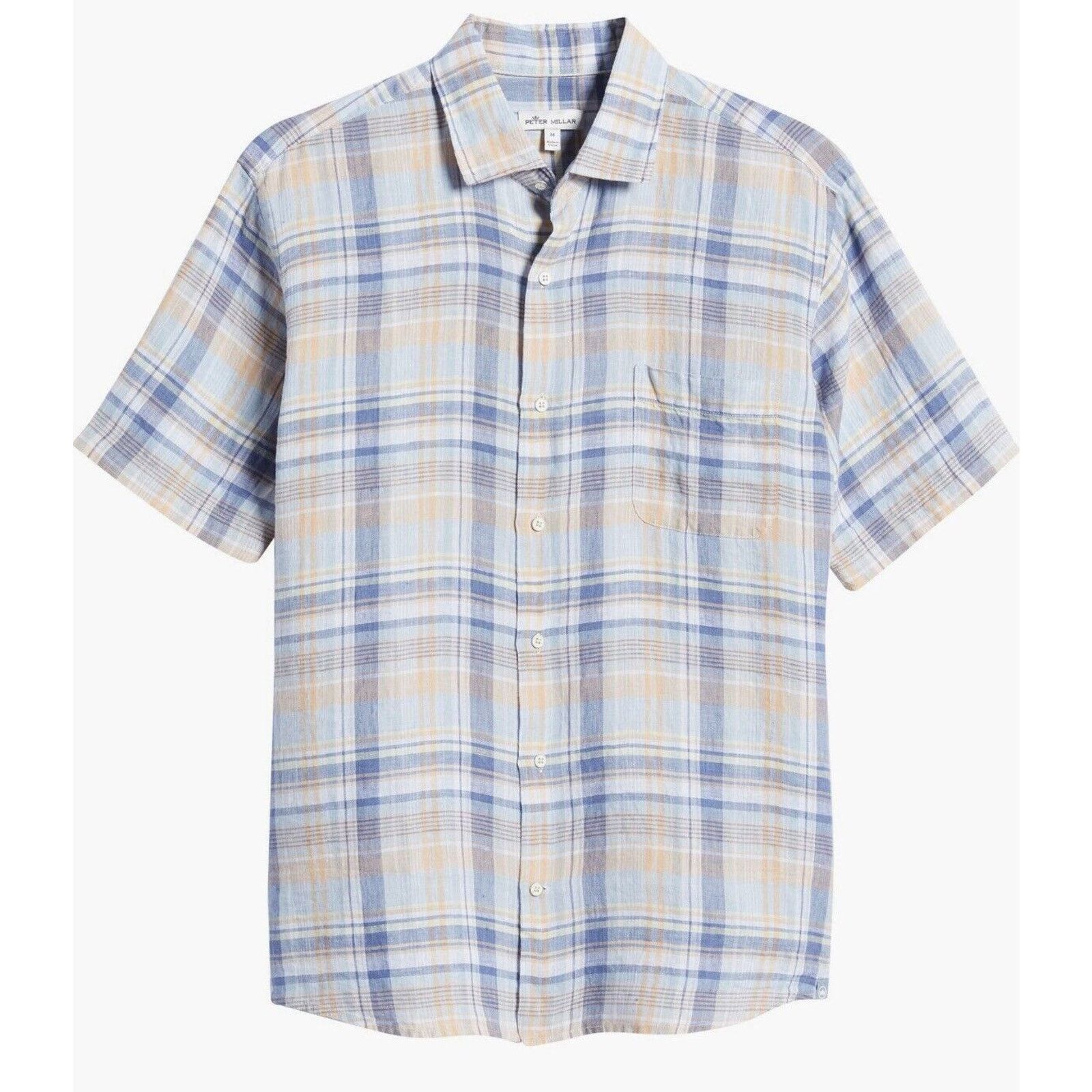 Peter Millar Peter Millar Shirt Short Sleeve Button Up Plaid Linen M Size US M / EU 48-50 / 2 - 2 Thumbnail