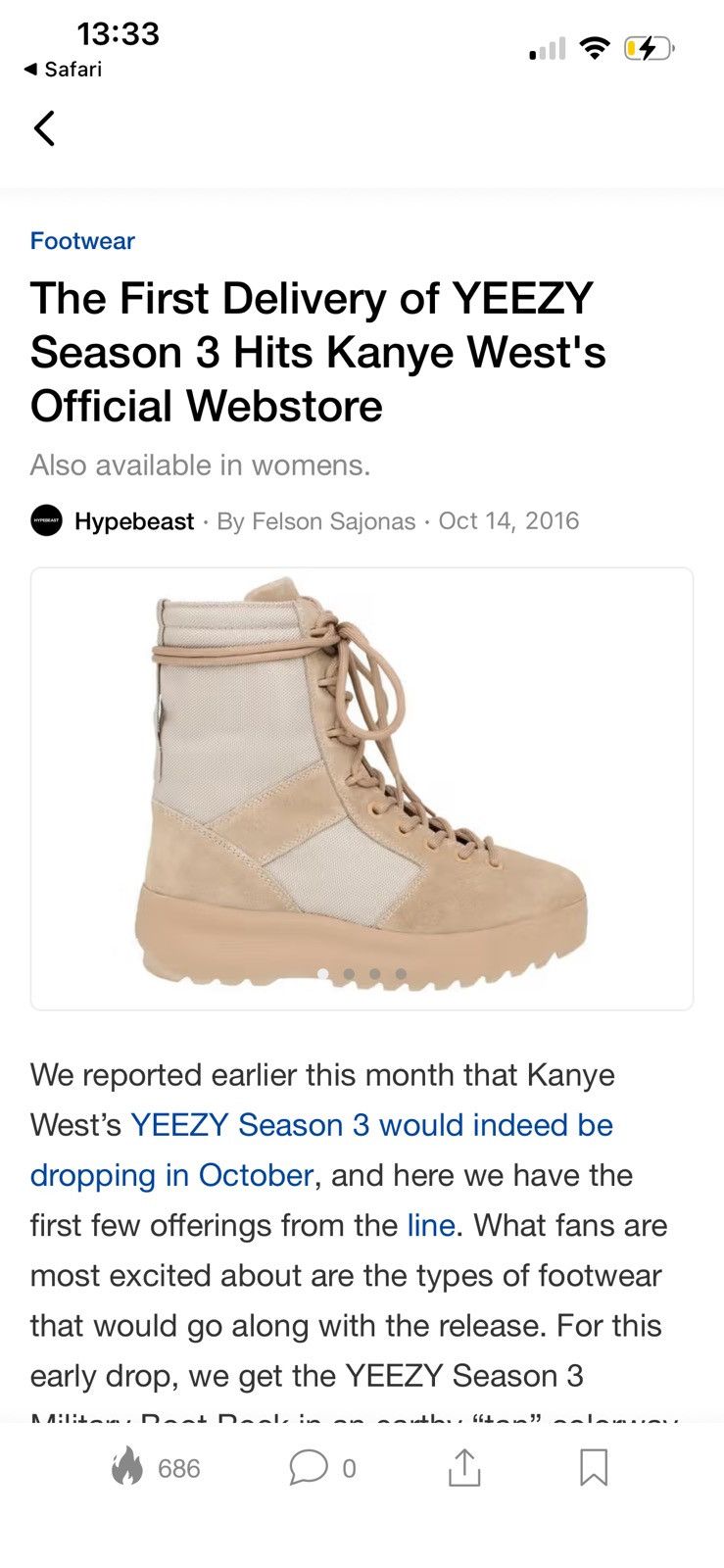 Yeezy FW2016 Season 3 “Rock” Military Boots Size US 10 / EU 43 - 4 Thumbnail