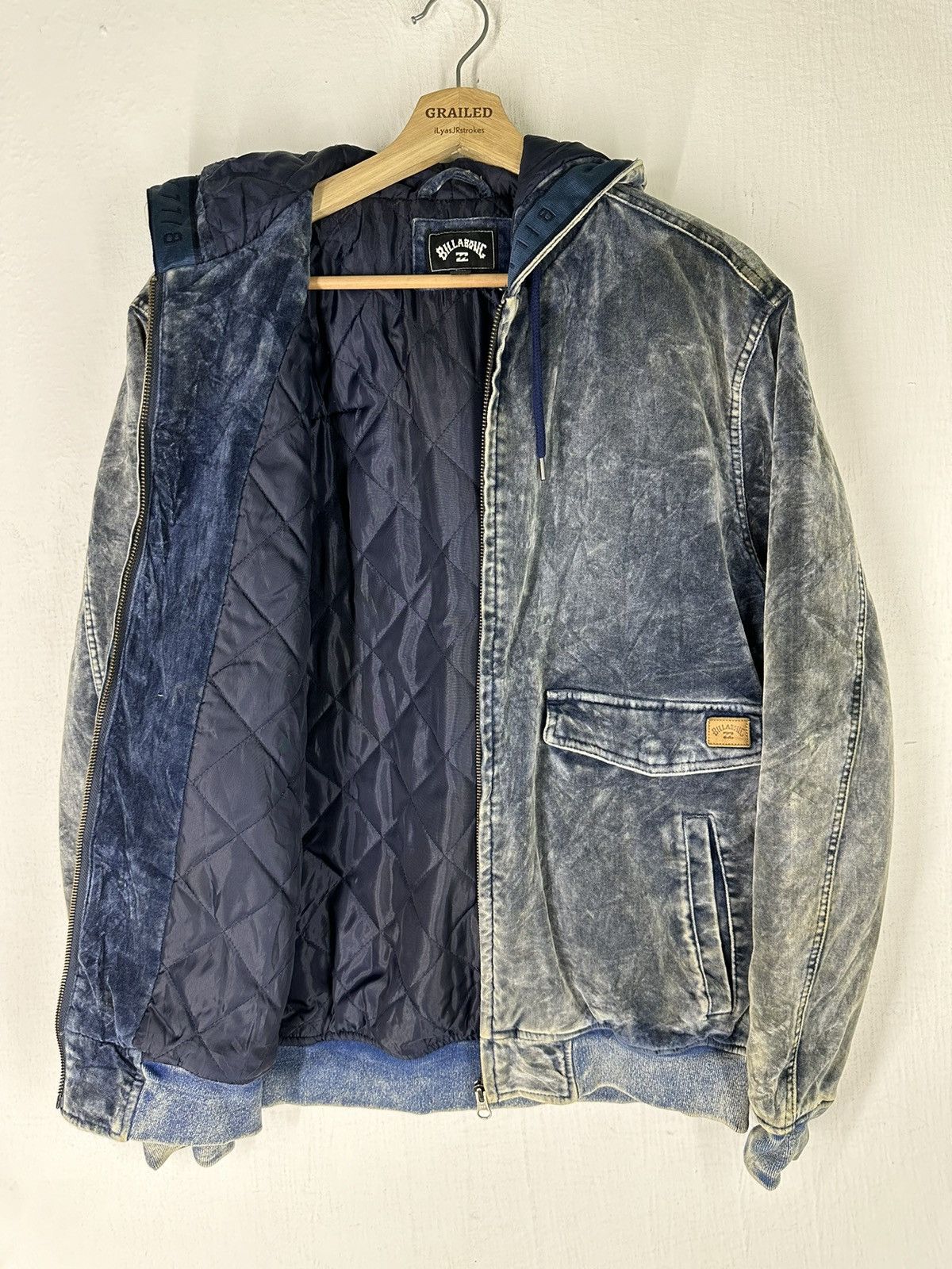 Billabong × If Six Was Nine × Indigo Billabong Indigo Velor Wave Washed Hoodie Jacket Size US M / EU 48-50 / 2 - 7 Thumbnail