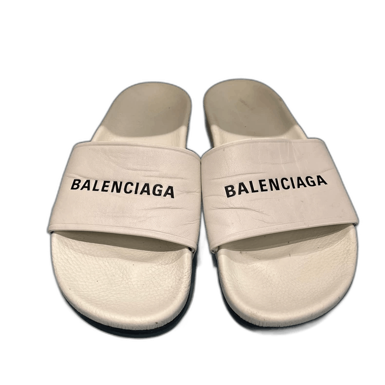 Balenciaga Balenciaga White Logo Slide Sandals for Sale Size US 10 / EU 43 - 1 Thumbnail