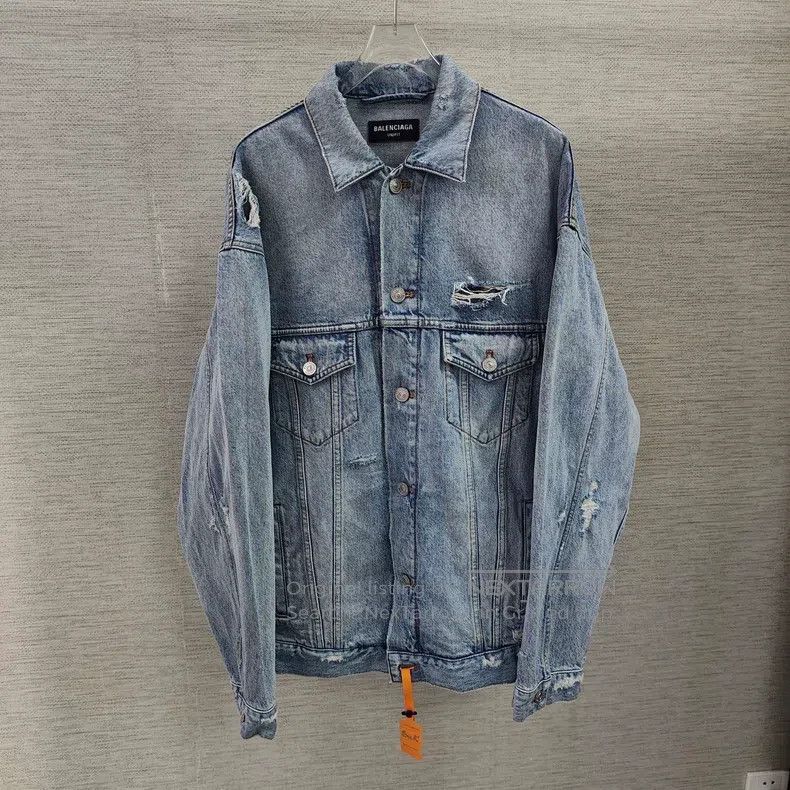 Balenciaga Waterfall embroidery denim jacket