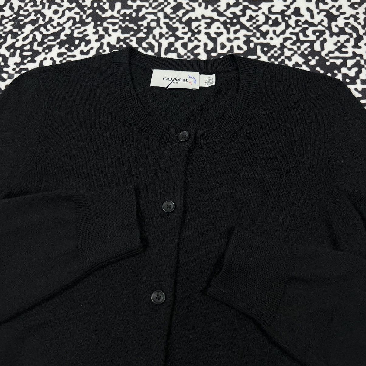 Coach COACH Black Basic Casual Cardigan Sweater Luxury Y2K Style Size XS / US 0-2 / IT 36-38 - 6 Thumbnail