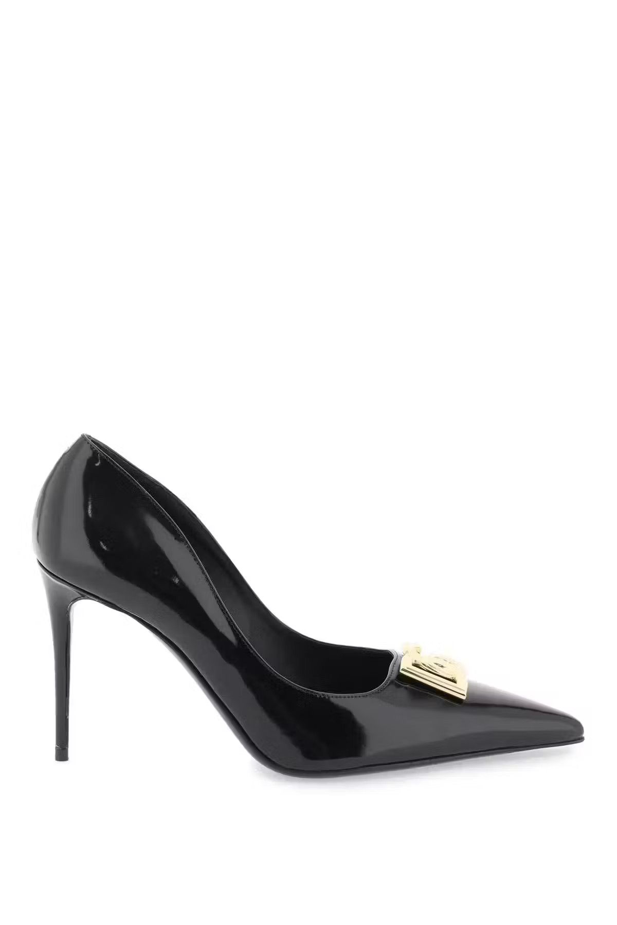image of Dolce Gabbana O1S22I1N1223 Patent Leather Pumps In Black Shoes, Women's (Size 10)