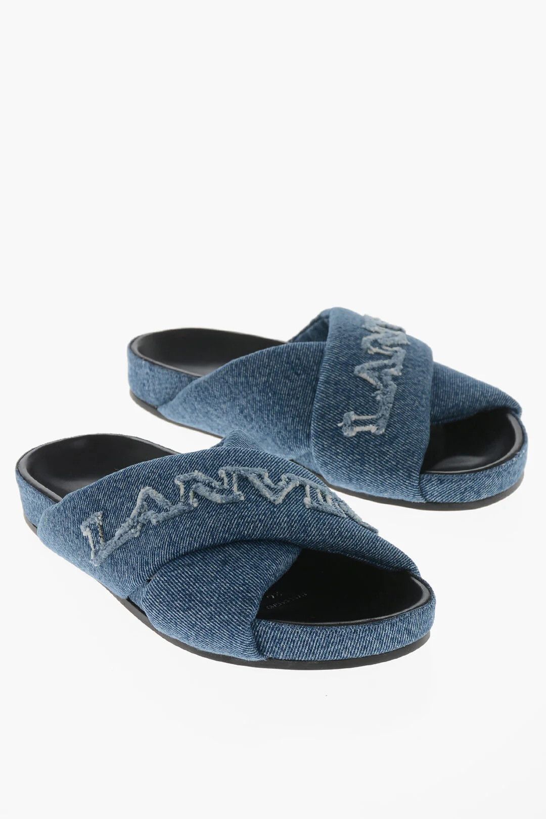 Lanvin og1mm0426 Denim Criss Cross Dsandali in Blue Size US 6 / IT 36 - 3 Thumbnail