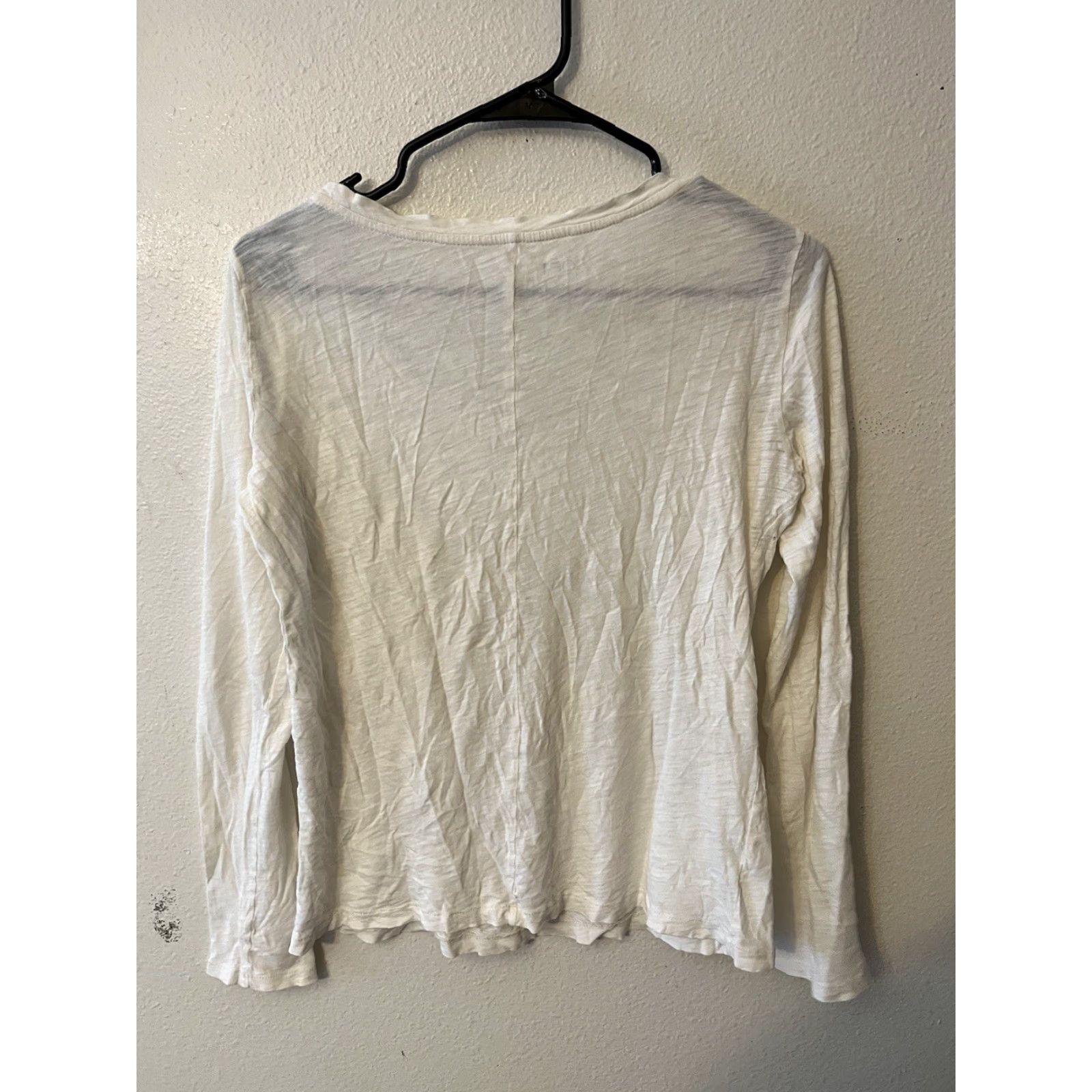 Loft VINTAGE LOFT Women's Sleepwear Pajama Top Long Sleeve Knit Size M White Size M / US 6-8 / IT 42-44 - 2 Thumbnail