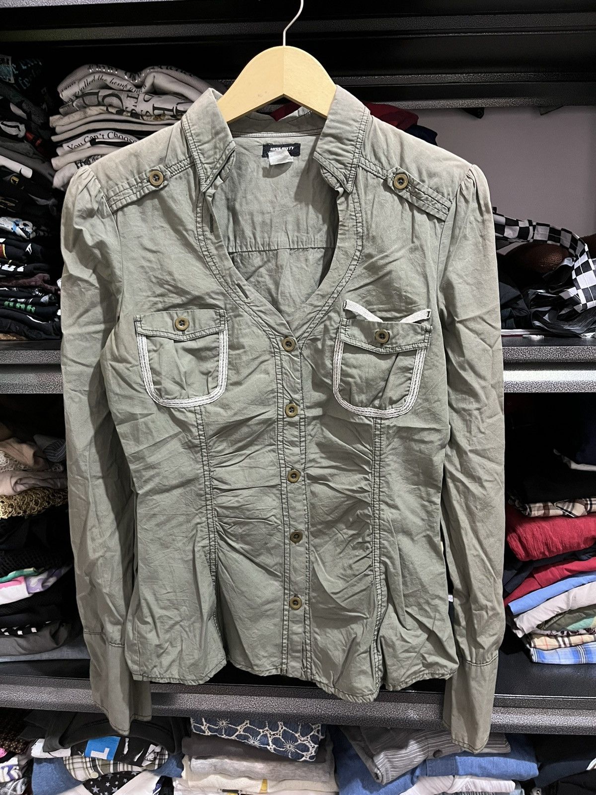 If Six Was Nine × Le Grande Bleu (L.G.B.) × Miss Sixty Miss sixty army shirt ifsixwasnine lgb styled Size S / US 4 / IT 40 - 1 Thumbnail