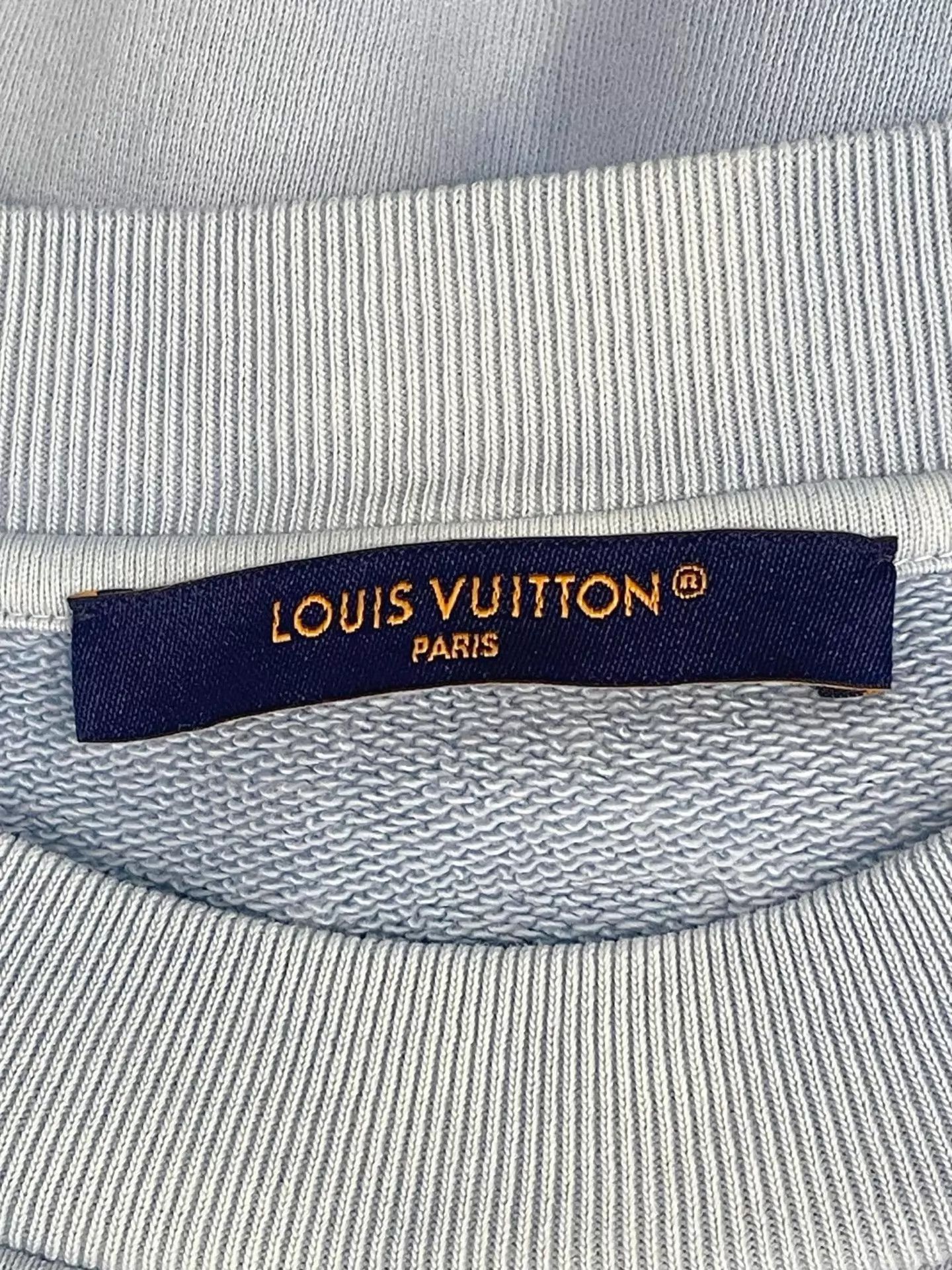 Louis Vuitton LV Crew Tie-Dye Ribbed Collar Light Blue Cloud Print M Size US M / EU 48-50 / 2 - 5 Thumbnail