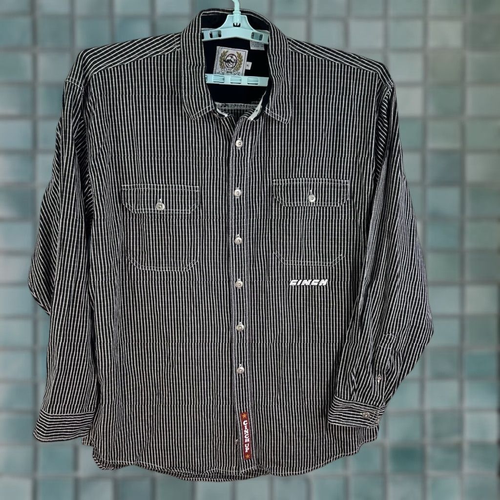 Vintage VINTAGE Cinch Western Striped Button-Up Shirt Mens XL Black Long Sleeve Casual Size US XL / EU 56 / 4 - 1 Thumbnail