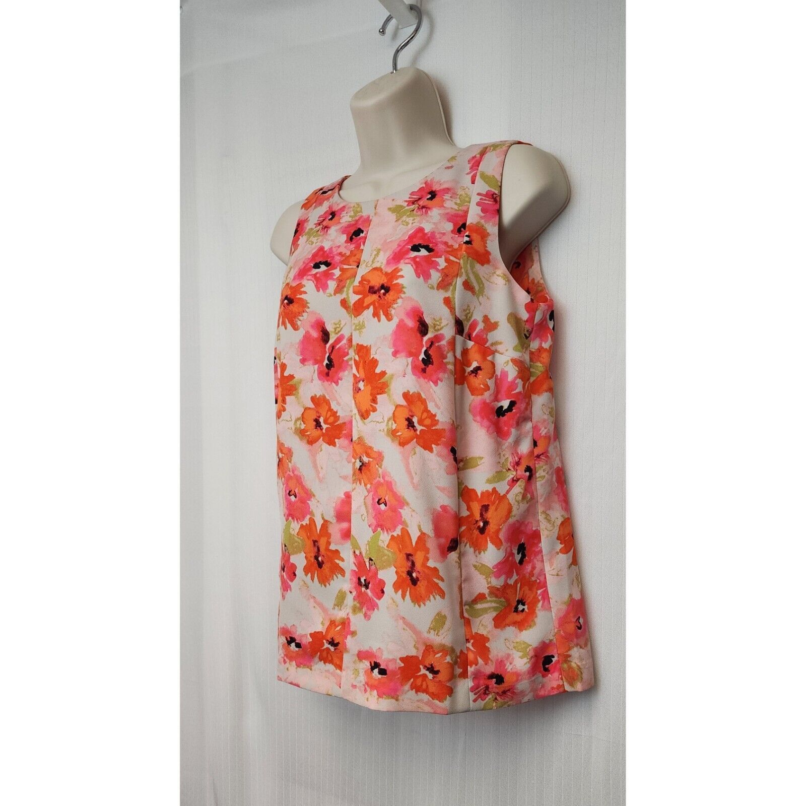 Ann Taylor ANN TAYLOR LOFT Bright Floral Blouse XXS Poppy Keyhole Close Size XXS / US 00 / IT 34 - 4 Thumbnail