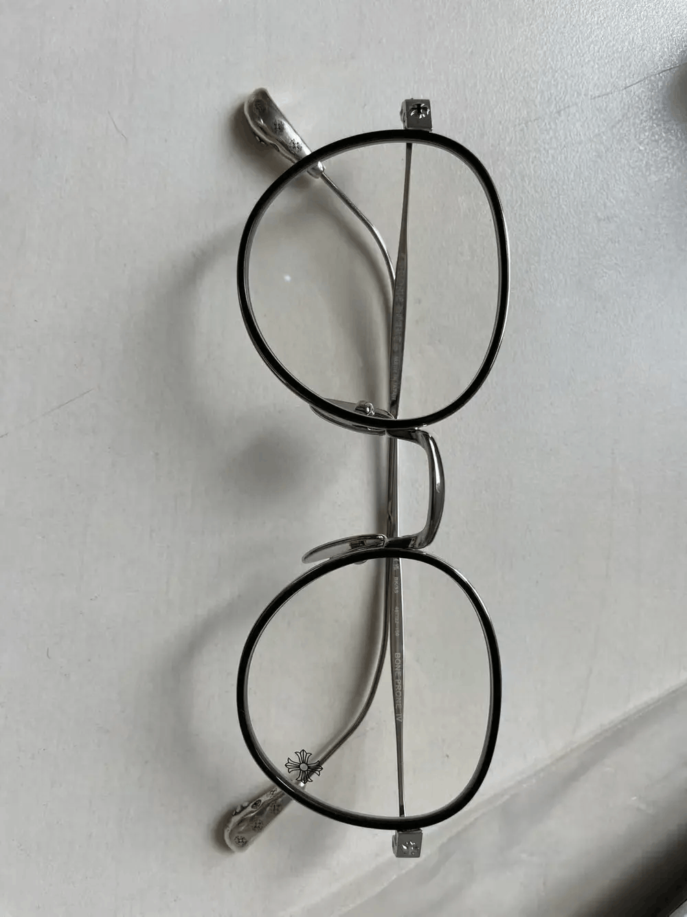 Chrome Hearts Chrome Hearts BONE PRONE IV BK/SS Glasses Frame Size ONE SIZE - 15 Thumbnail