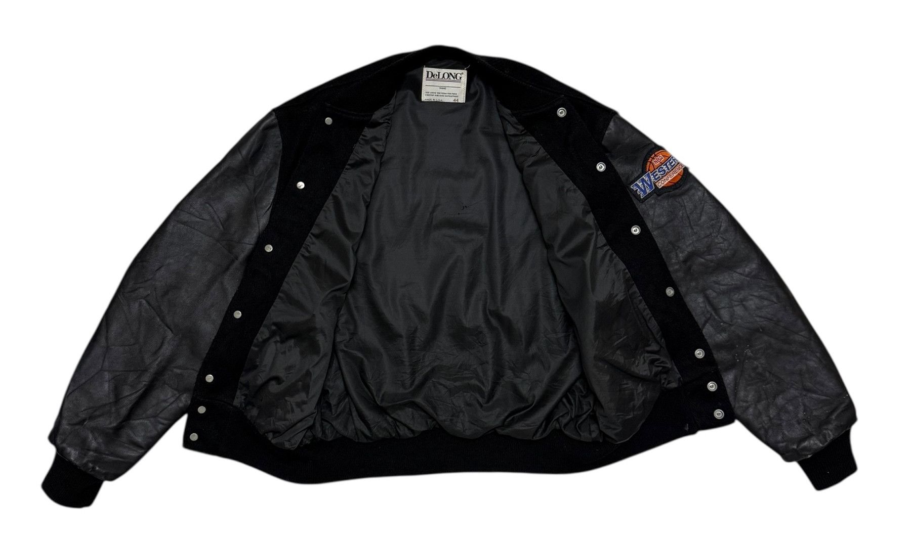 Delong Delong Lakers Big Logo Leather Wool Varsity Jacket Size US L / EU 52-54 / 3 - 16 Thumbnail