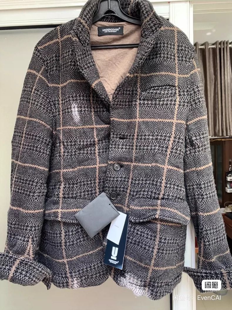 Undercover Undercover gray brown checkered blazer Size US L / EU 52-54 / 3 - 2 Thumbnail